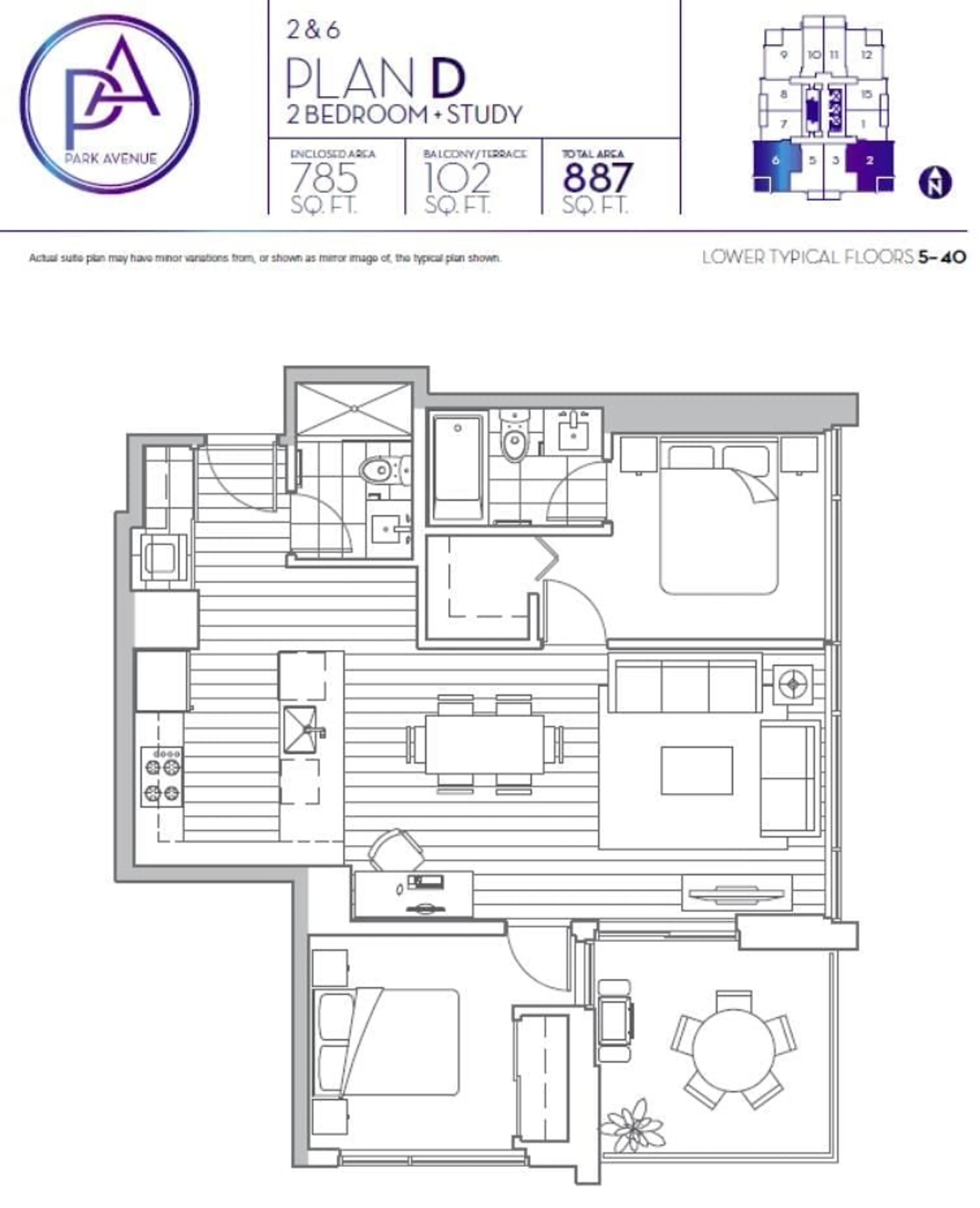 Floor plan for 3802 - 13696 100, Surrey British Columbia V3T0L5