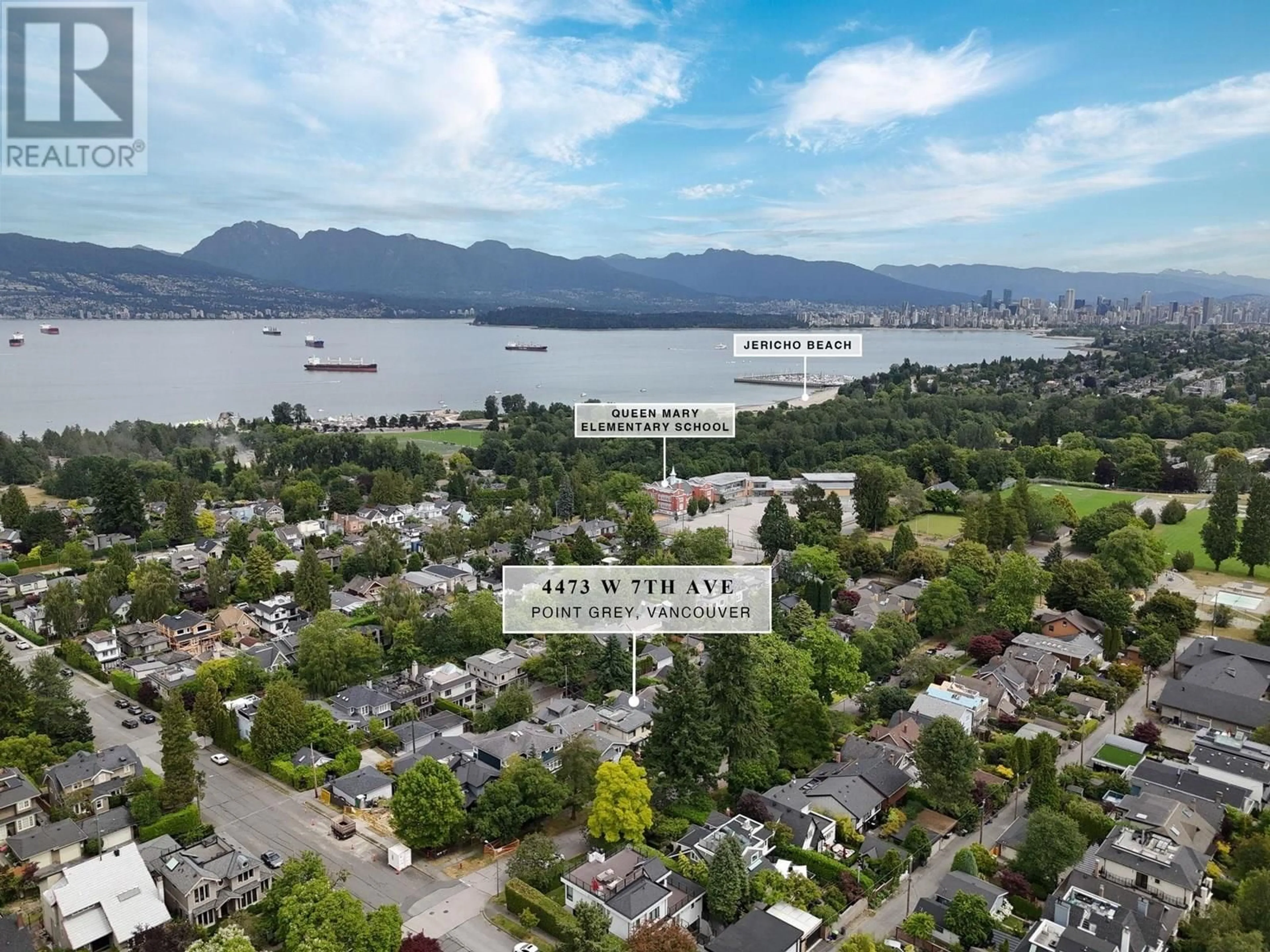 A pic from outside/outdoor area/front of a property/back of a property/a pic from drone, water/lake/river/ocean view for 4473 7TH AVENUE, Vancouver British Columbia V6R1X1