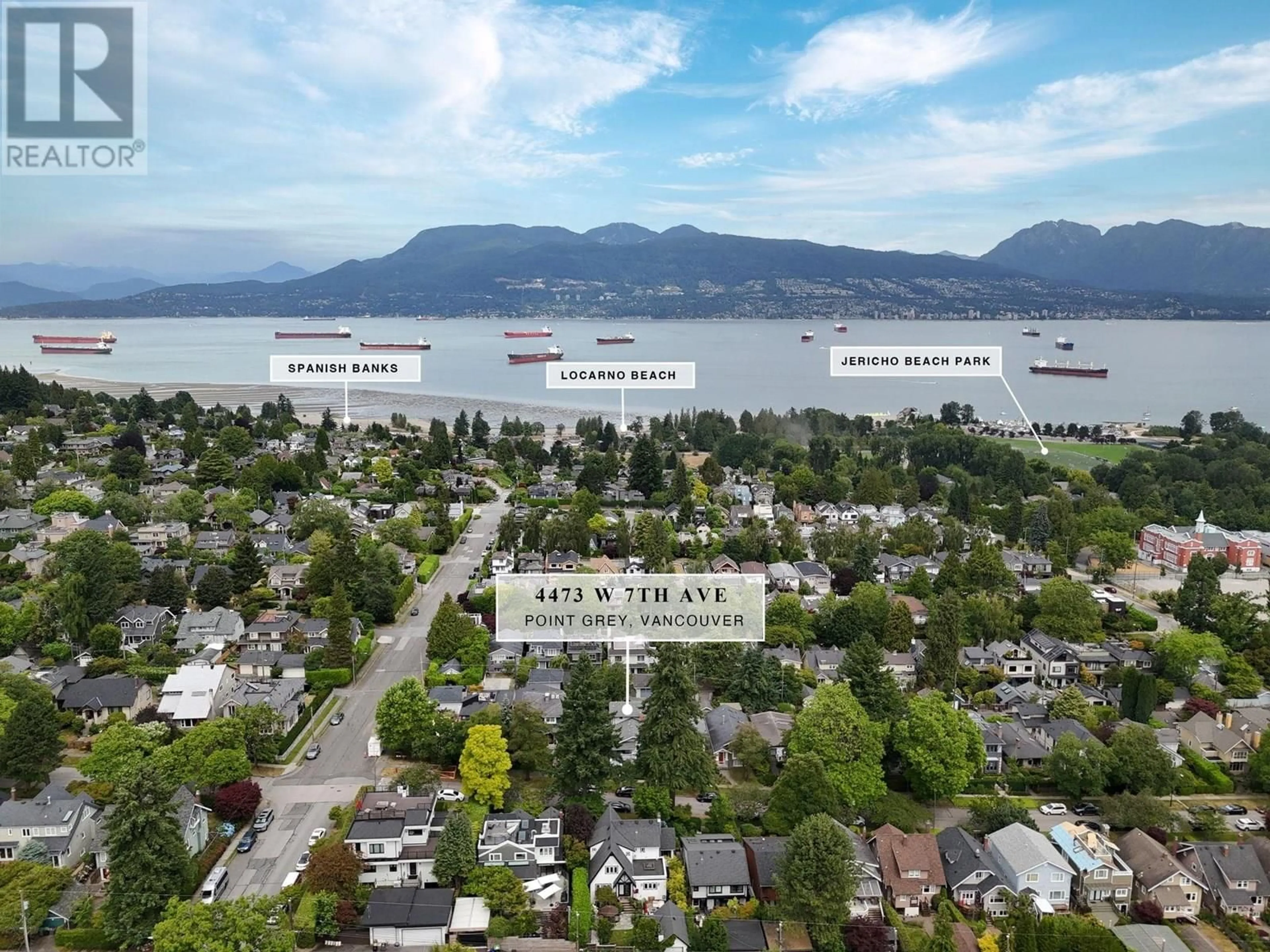 A pic from outside/outdoor area/front of a property/back of a property/a pic from drone, water/lake/river/ocean view for 4473 7TH AVENUE, Vancouver British Columbia V6R1X1
