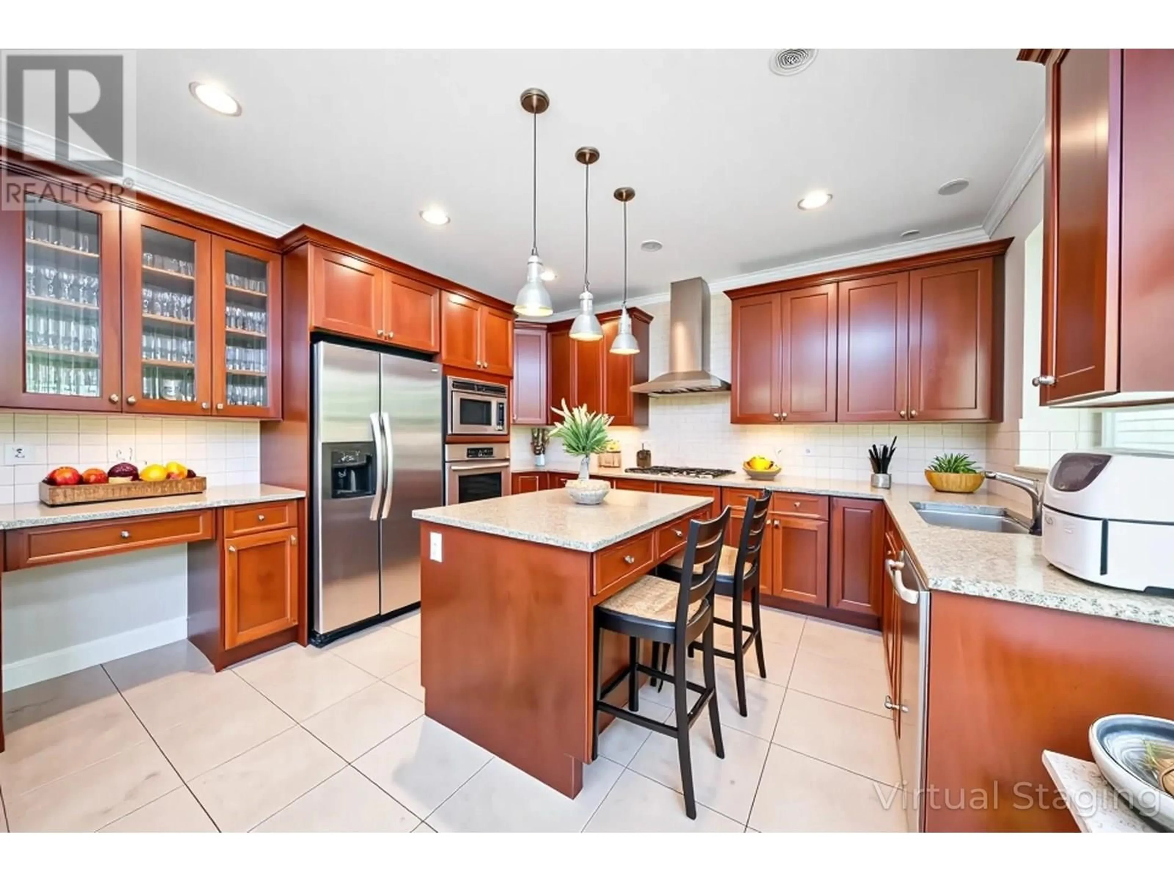 Open concept kitchen, ceramic/tile floor for 3319 POINT AVENUE, Richmond British Columbia V7C5W8