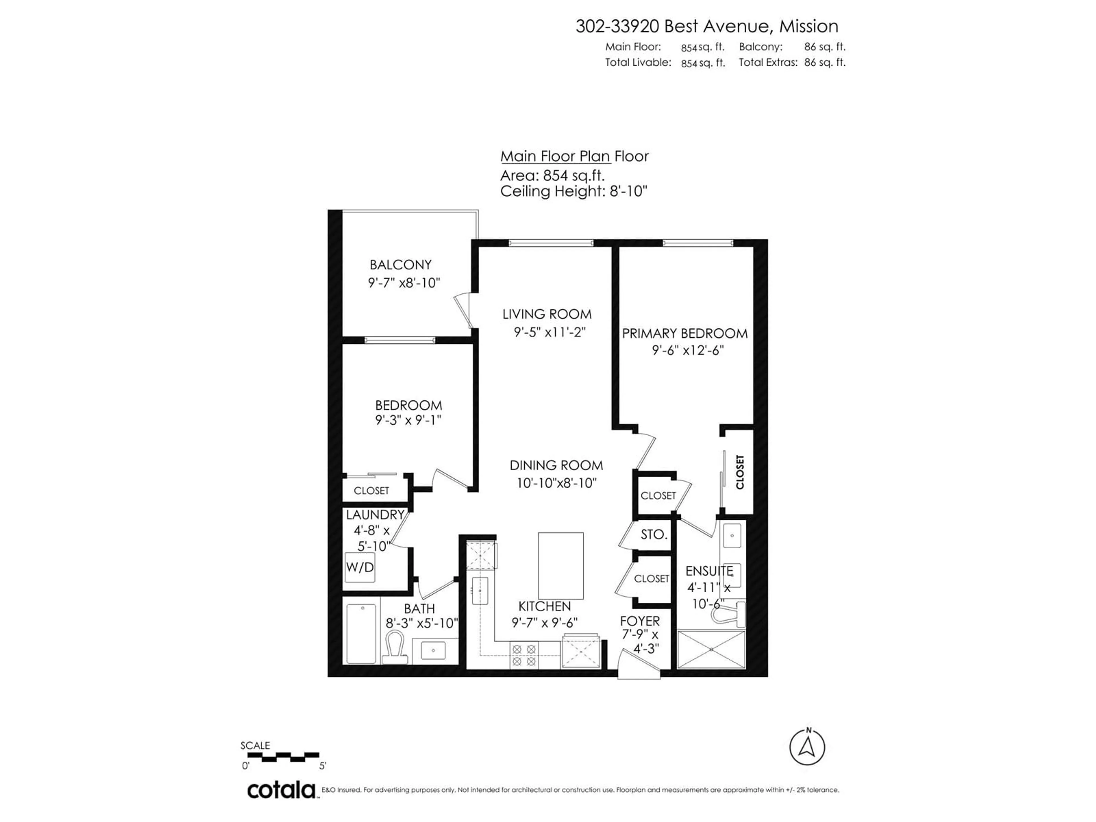 Floor plan for 302 - 33920 BEST, Mission British Columbia V2V7A4