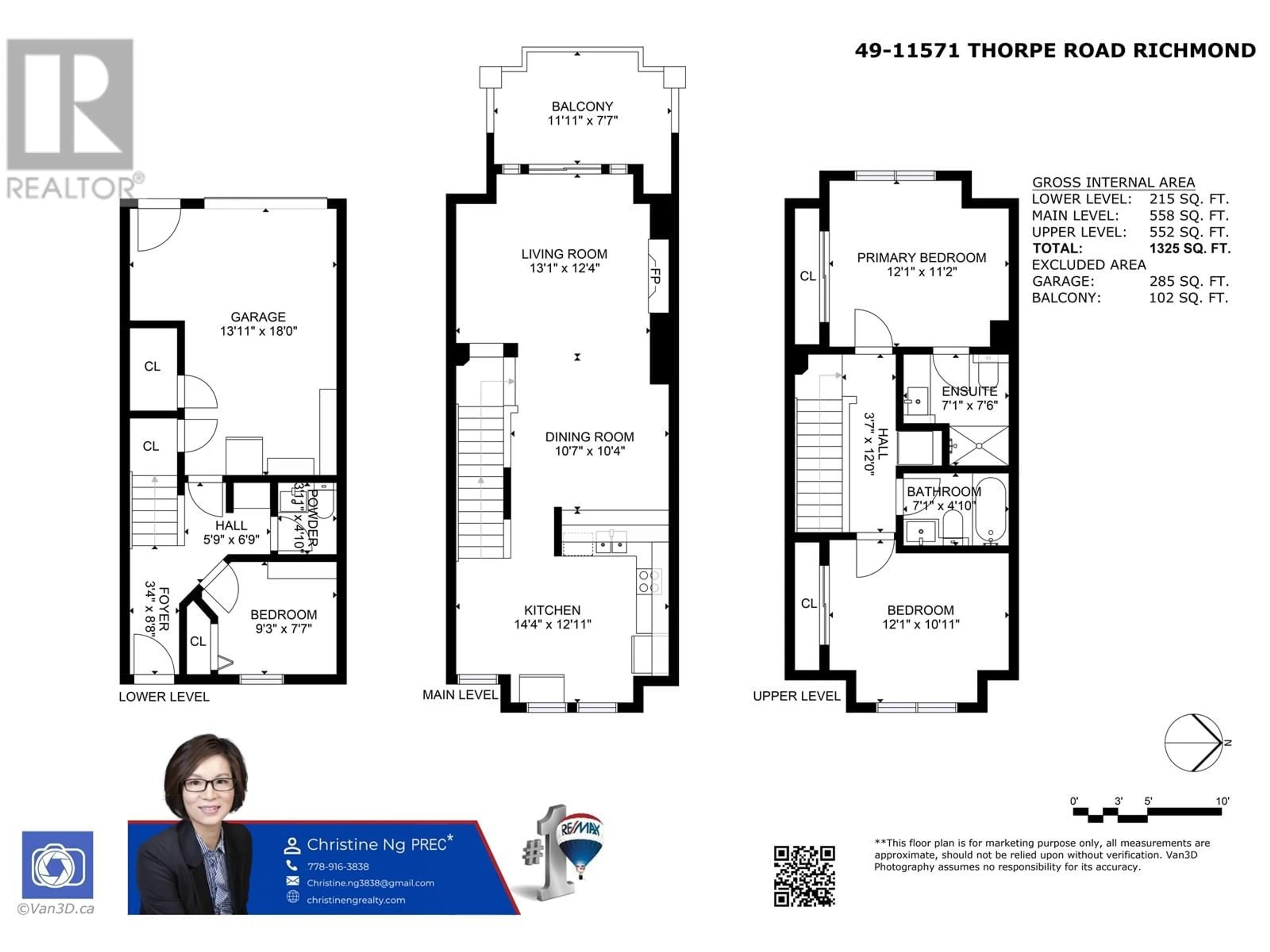 Floor plan for 49 - 11571 THORPE ROAD, Richmond British Columbia V6X3Z4