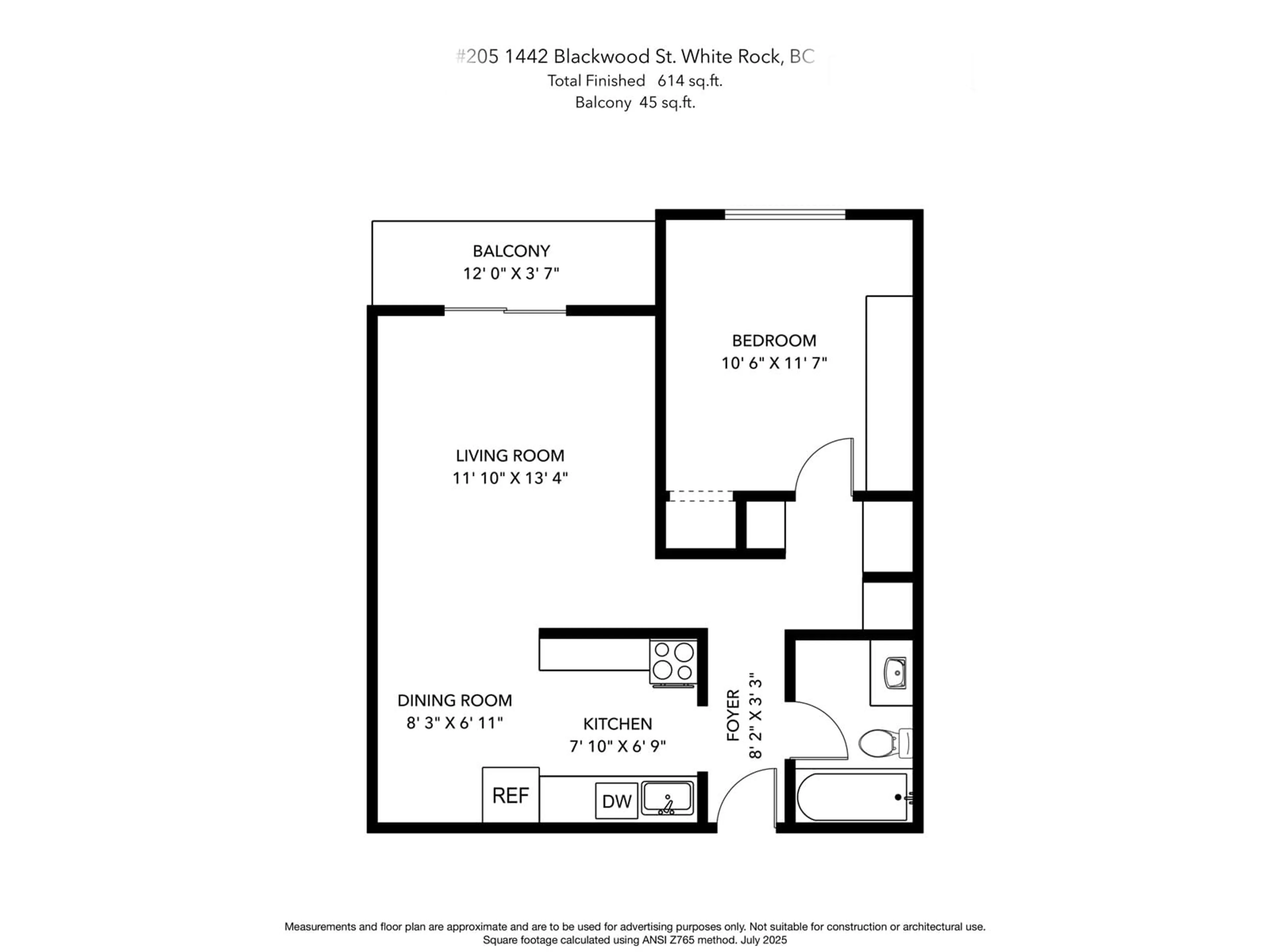 Floor plan for 205 - 1442 BLACKWOOD, White Rock British Columbia V4B3V5