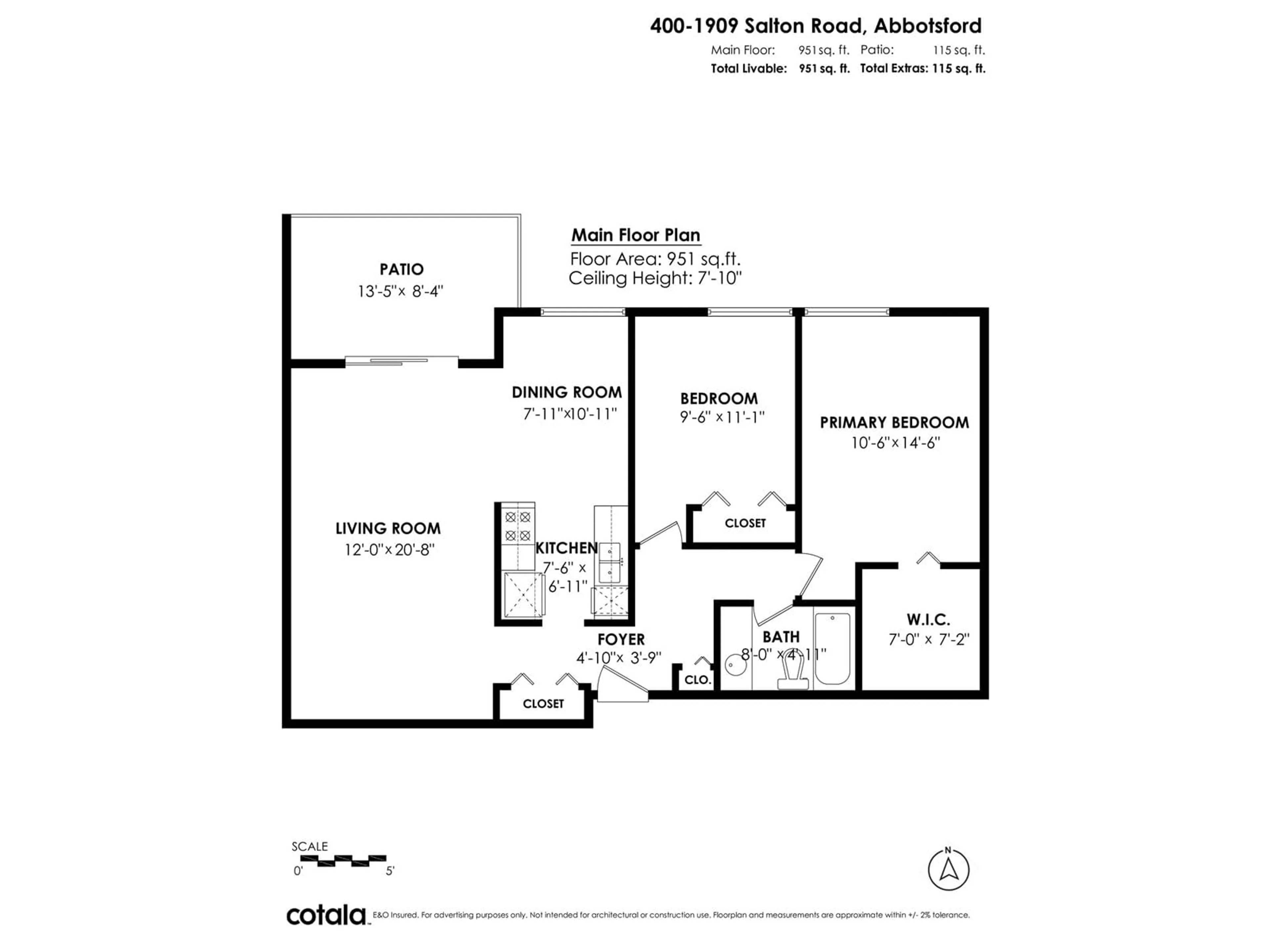 Floor plan for 400 - 1909 SALTON, Abbotsford British Columbia V2S5B6