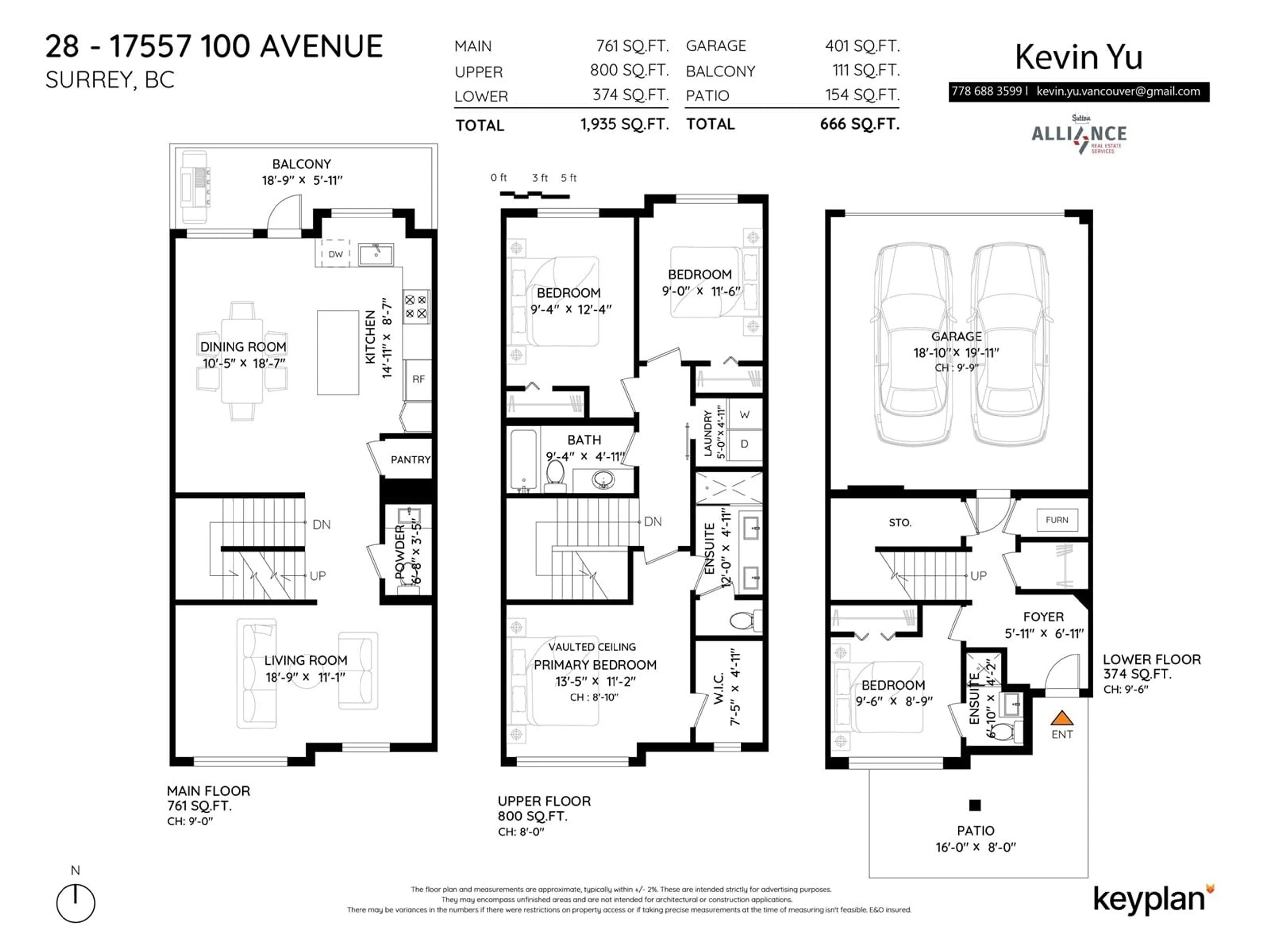Floor plan for 28 - 17557 100, Surrey British Columbia V4N6V5