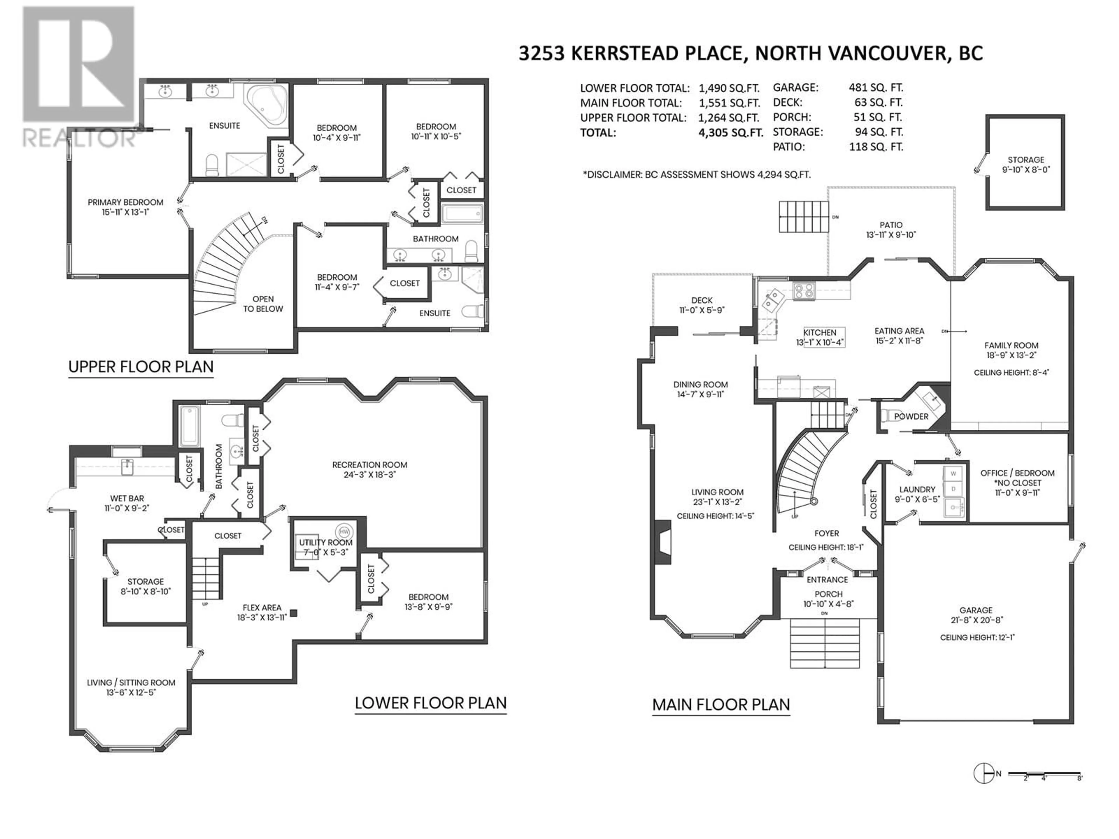 Floor plan for 3253 KERRSTEAD PLACE, North Vancouver British Columbia V7J3T4