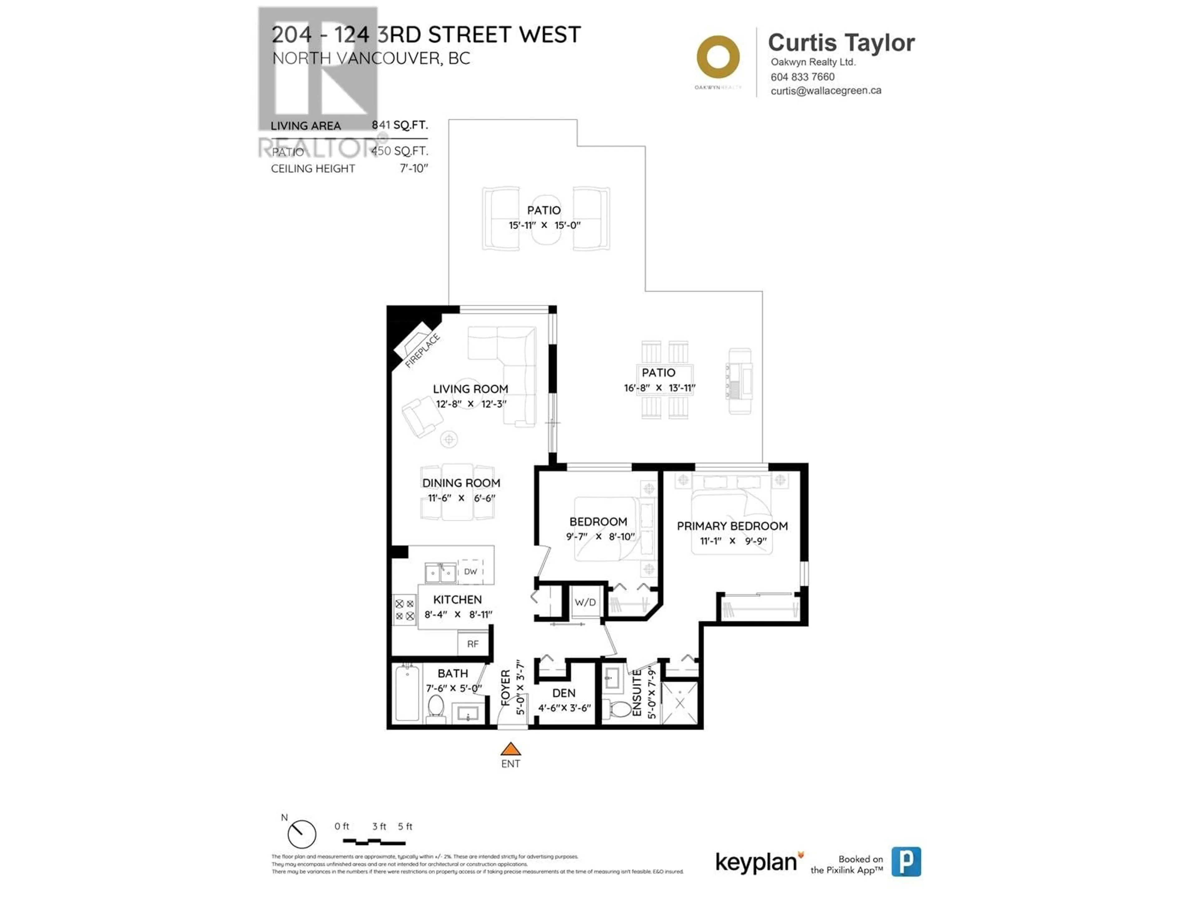Floor plan for 204 - 124 3RD STREET, North Vancouver British Columbia V7M1E8