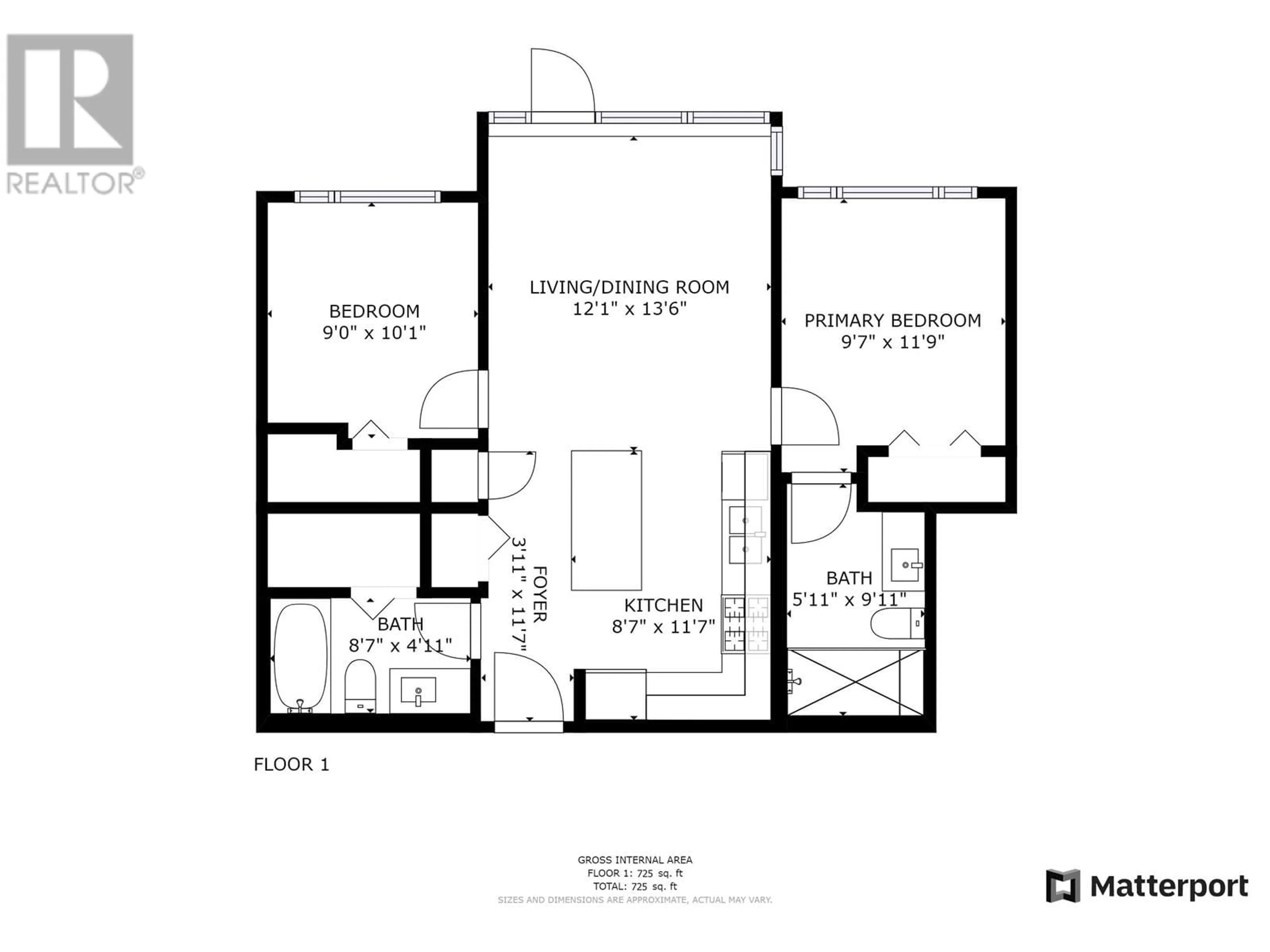 Floor plan for 1305 - 6700 DUNBLANE AVENUE, Burnaby British Columbia V5H0J3