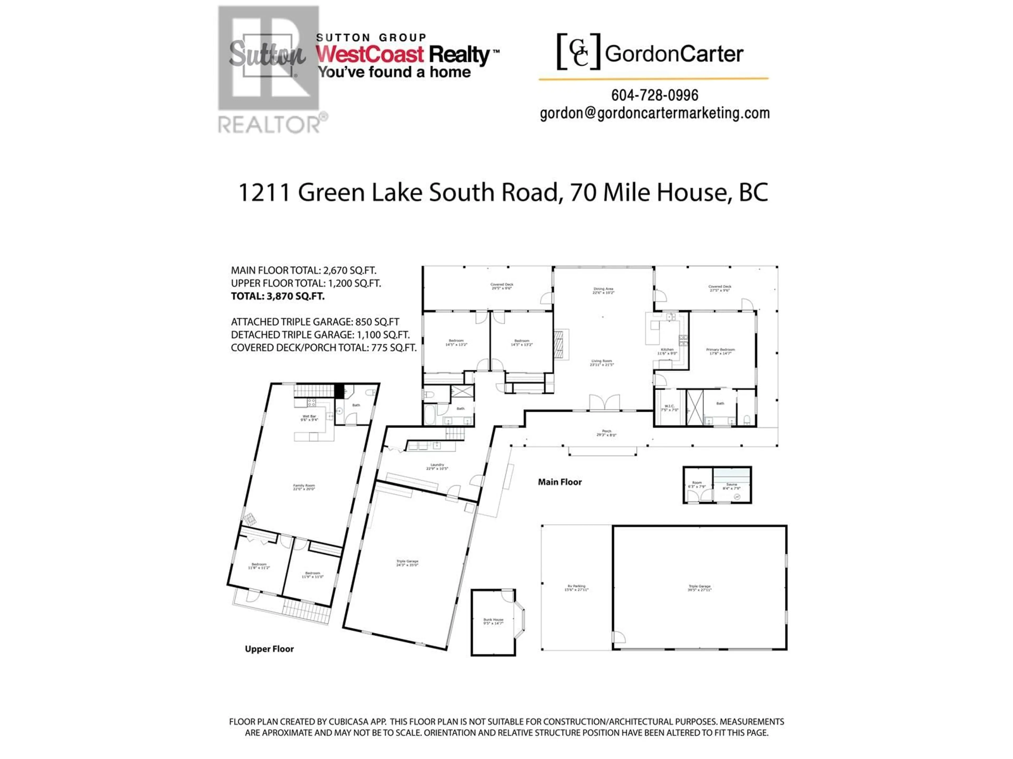 Floor plan for 1211 GREEN LAKE S ROAD, 100 Mile House British Columbia V0K2K2