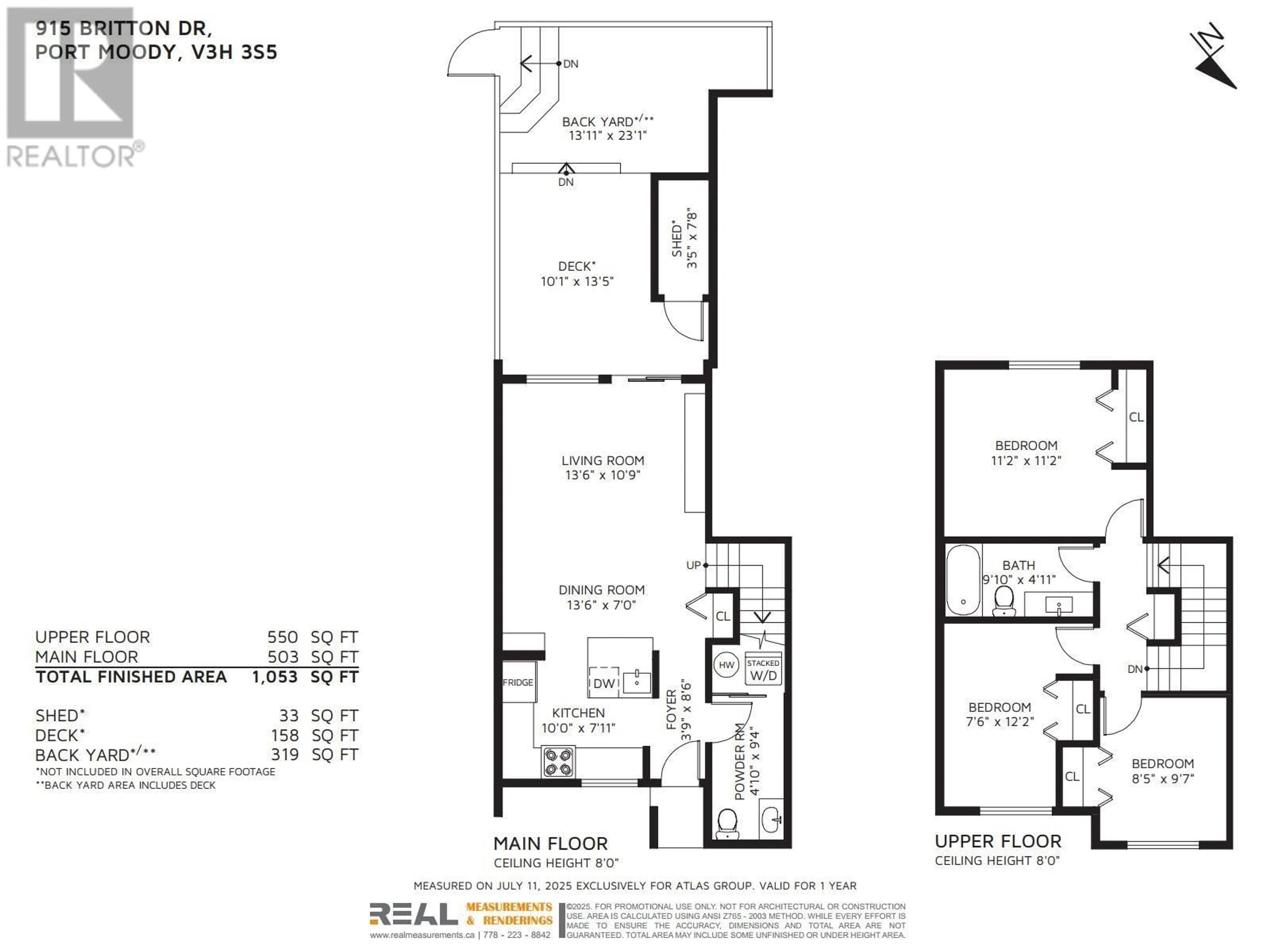 Floor plan for 915 BRITTON DRIVE, Port Moody British Columbia V3H3S5