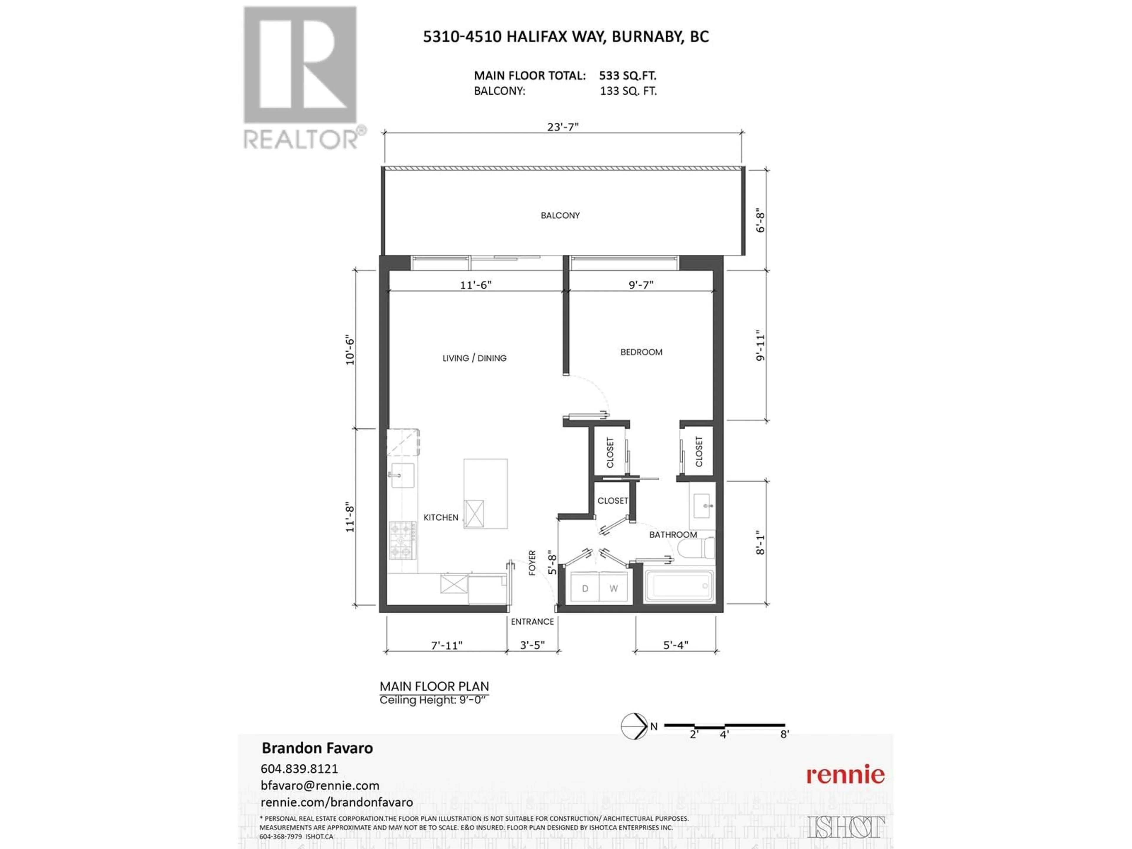 Floor plan for 5310 - 4510 HALIFAX WAY, Burnaby British Columbia V5C0K4