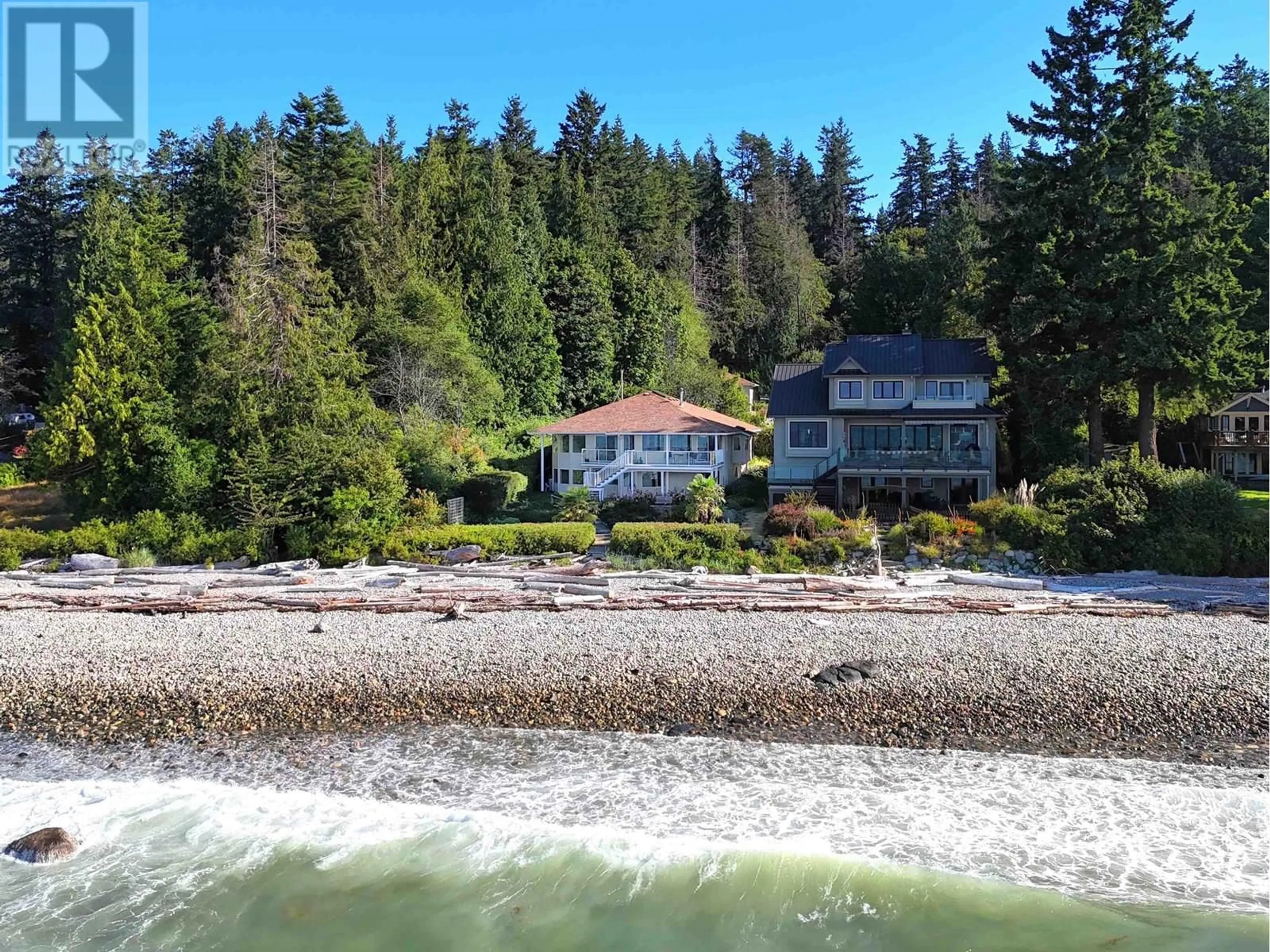 A pic from outside/outdoor area/front of a property/back of a property/a pic from drone, water/lake/river/ocean view for 2757 LOWER ROAD, Roberts Creek British Columbia V0N2W4