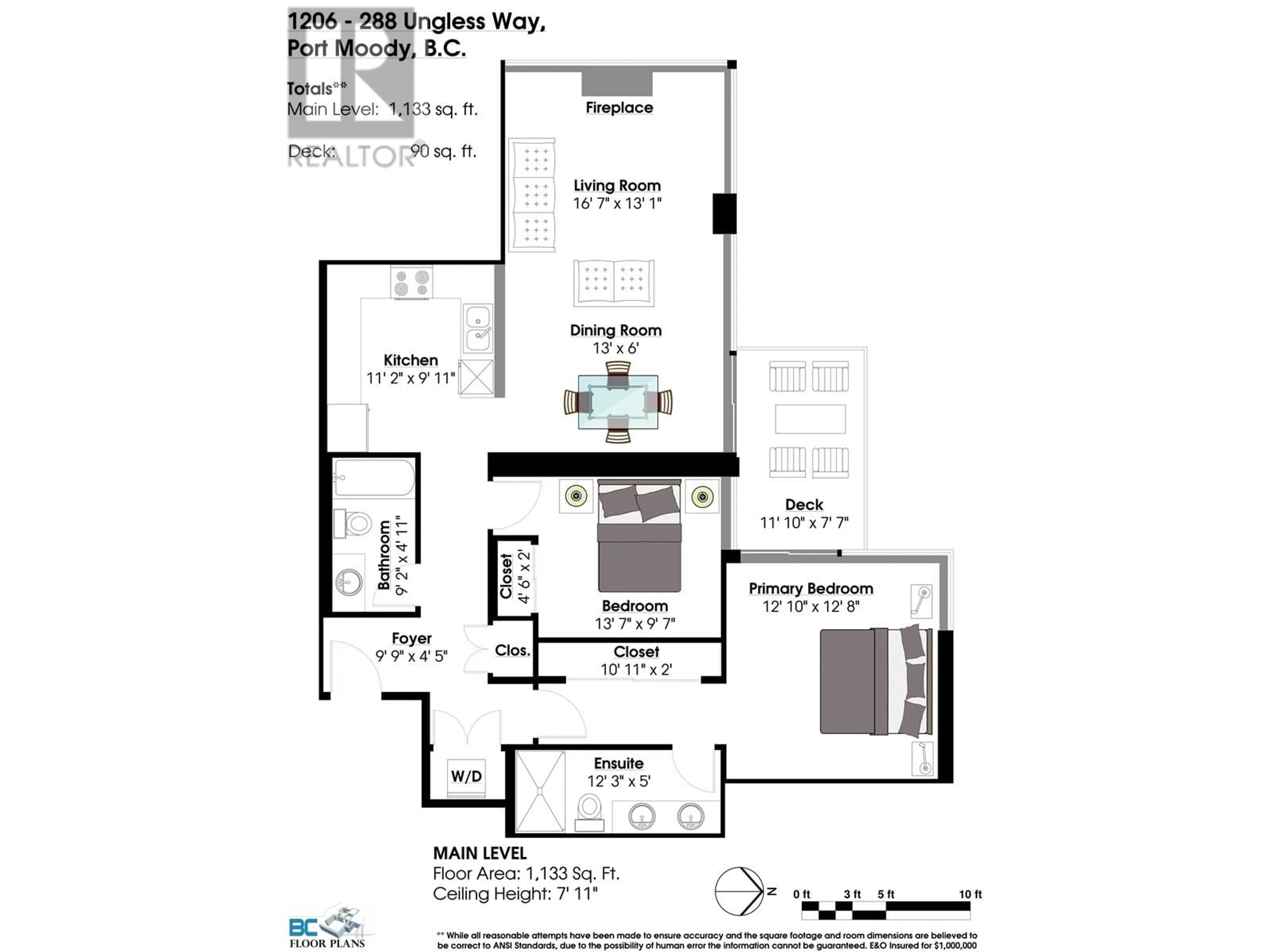 Floor plan for 1206 - 288 UNGLESS WAY, Port Moody British Columbia V3H0C9