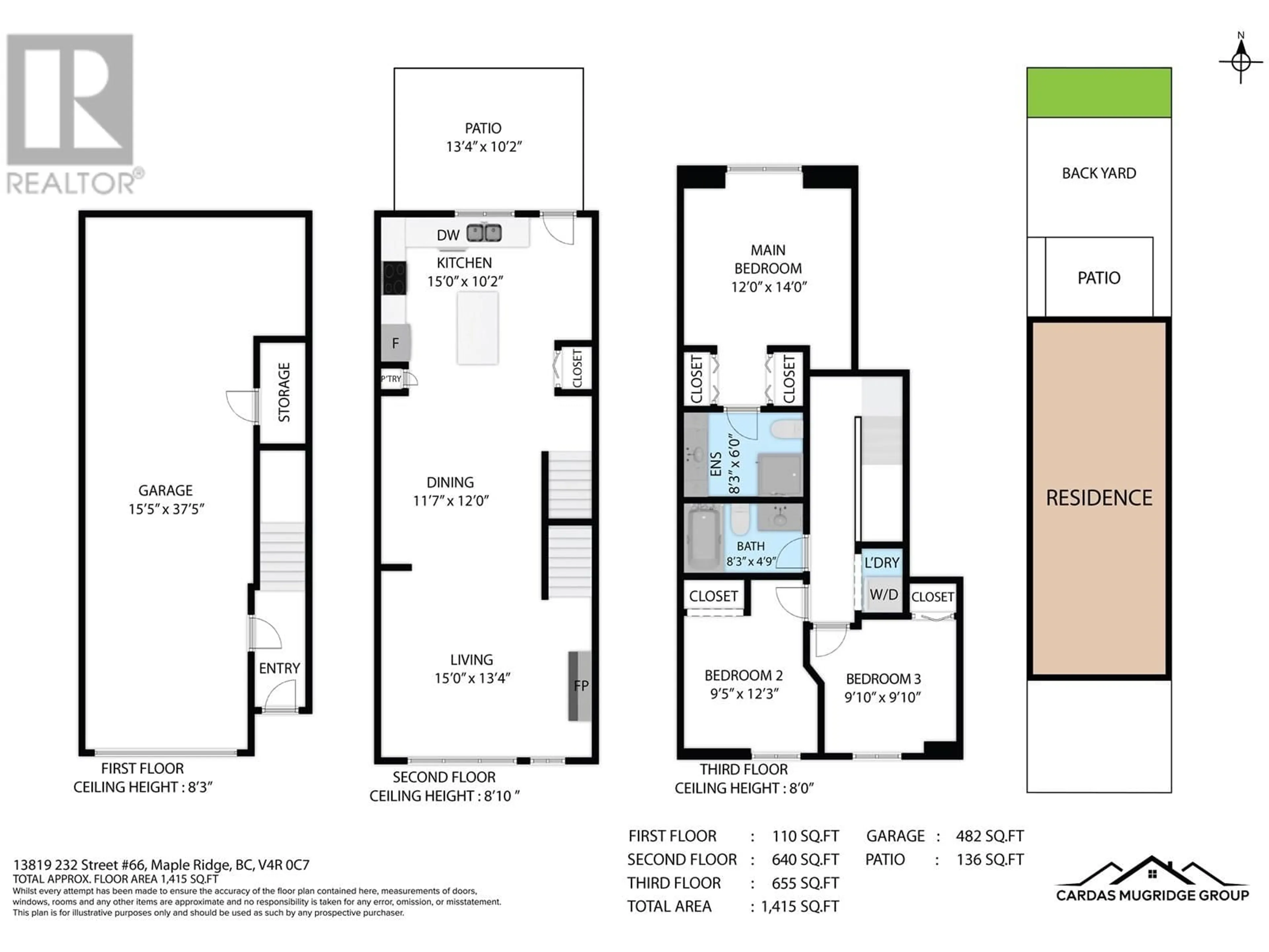 Floor plan for 66 - 13819 232 STREET, Maple Ridge British Columbia V4R0C7
