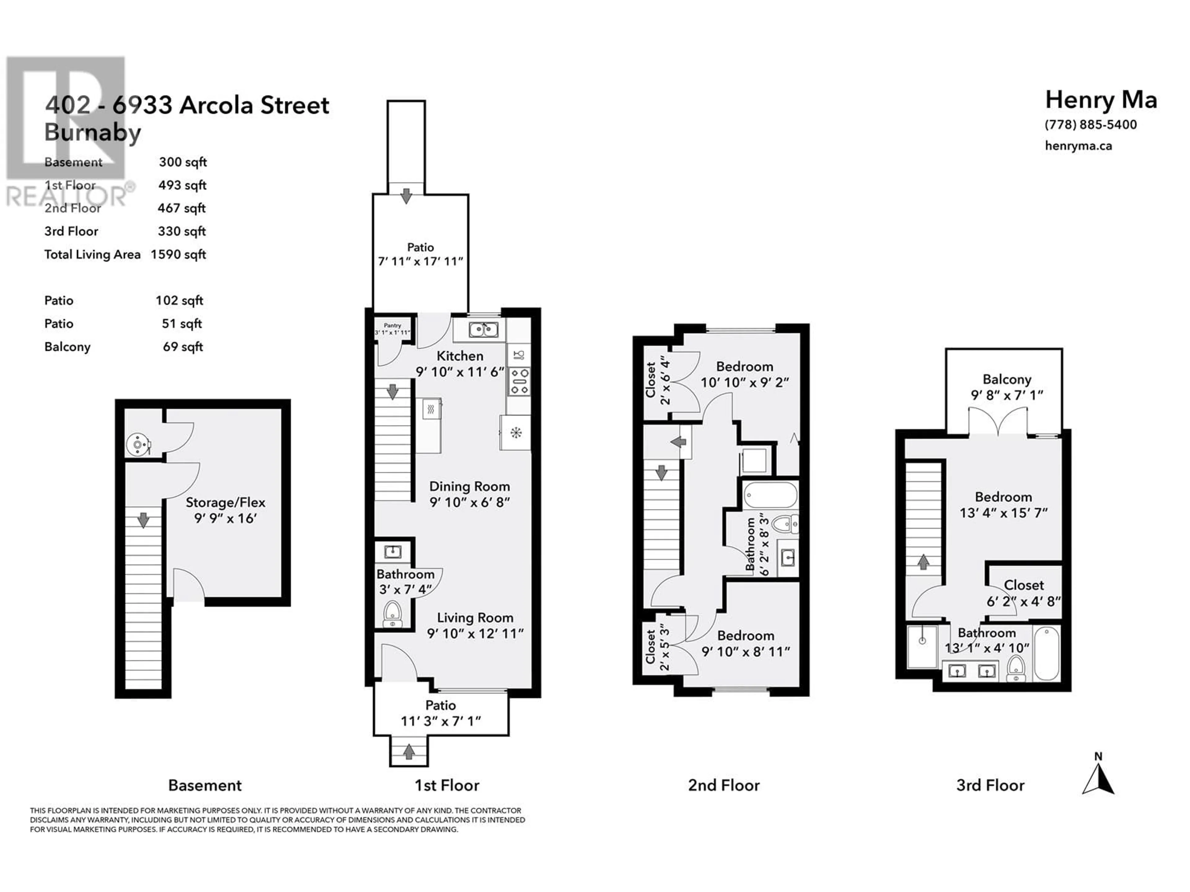 Floor plan for 402 - 6933 ARCOLA STREET, Burnaby British Columbia V5E1H5