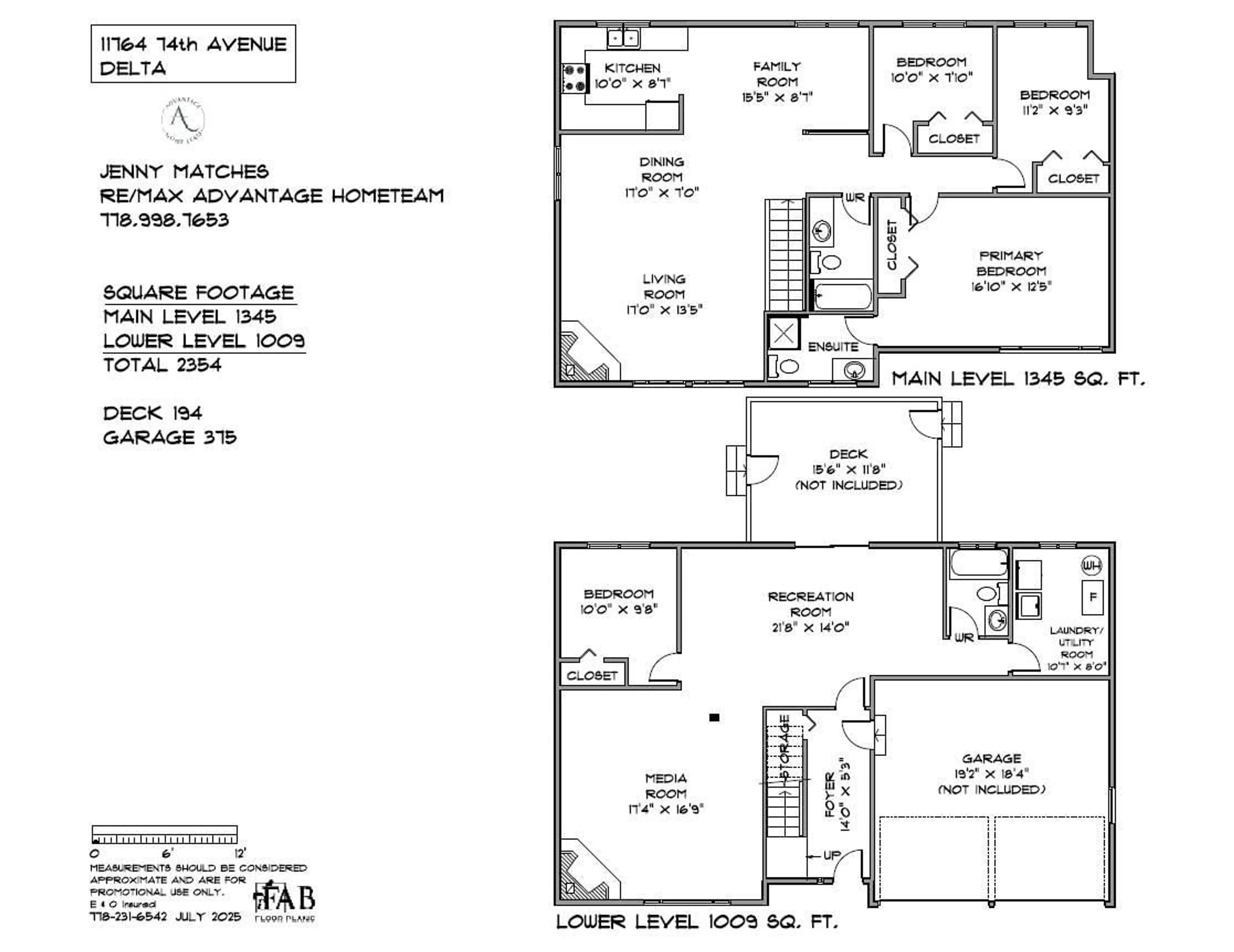 Floor plan for 11764 74, Delta British Columbia V4C1E8