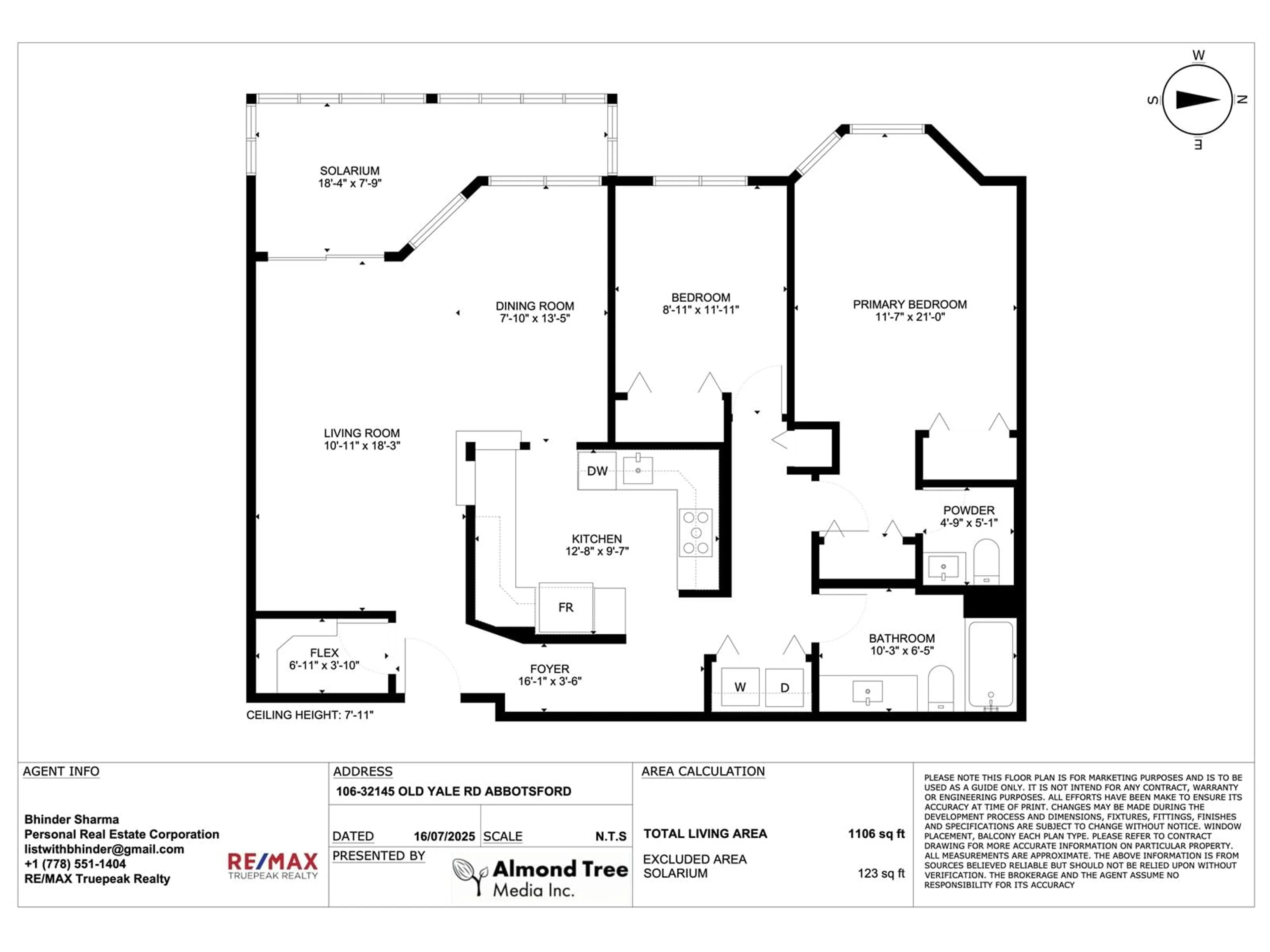 Floor plan for 106 - 32145 OLD YALE, Abbotsford British Columbia V2T2C8