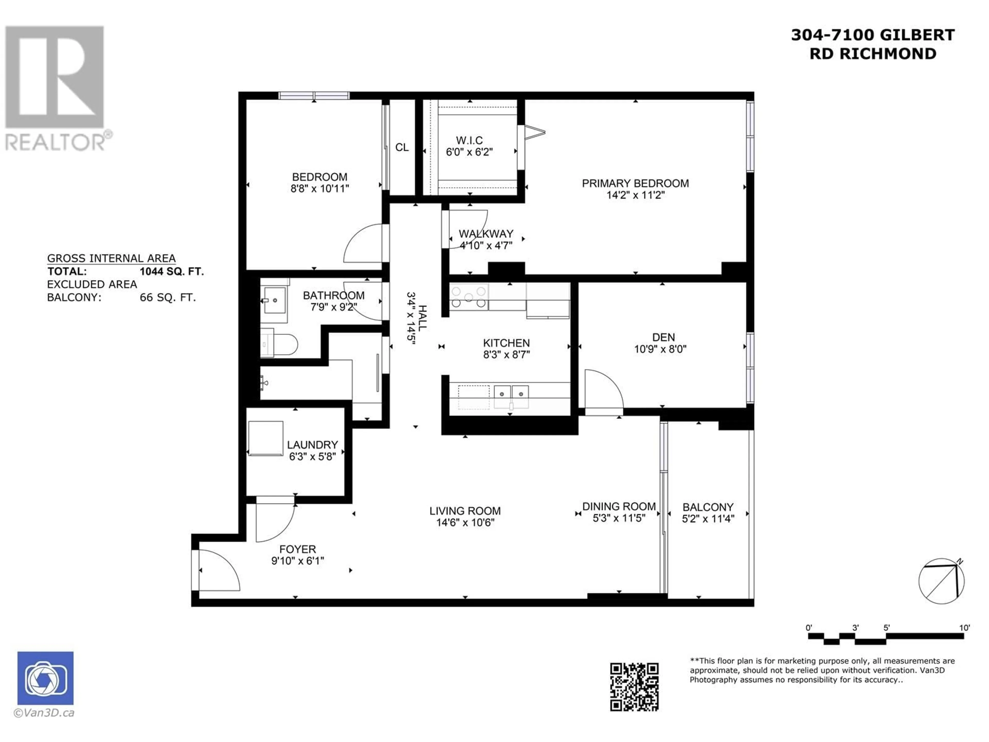 Floor plan for 304 - 7100 GILBERT ROAD, Richmond British Columbia V7C5C3