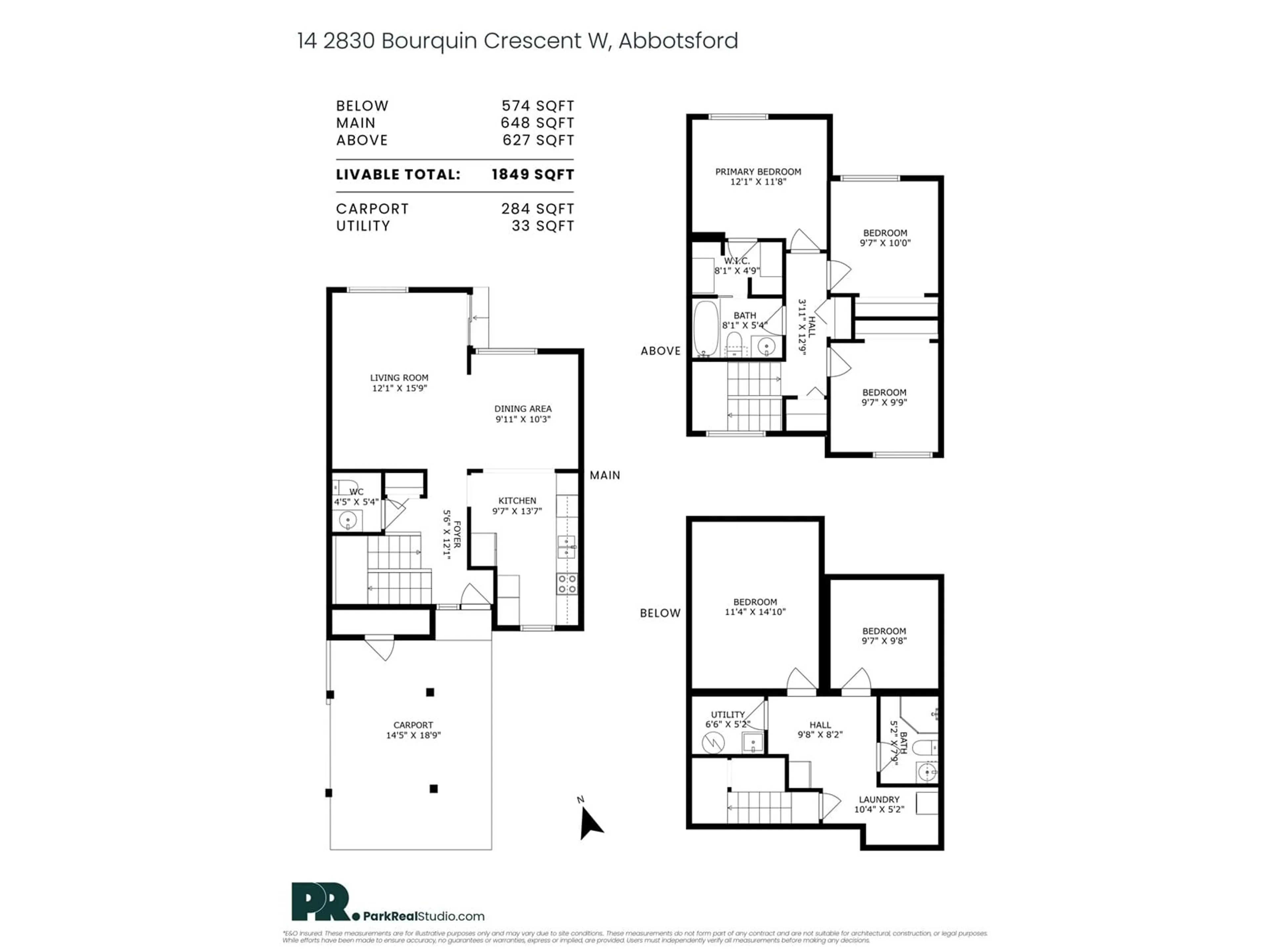Floor plan for 14 - 2830 BOURQUIN WEST, Abbotsford British Columbia V2S5N8