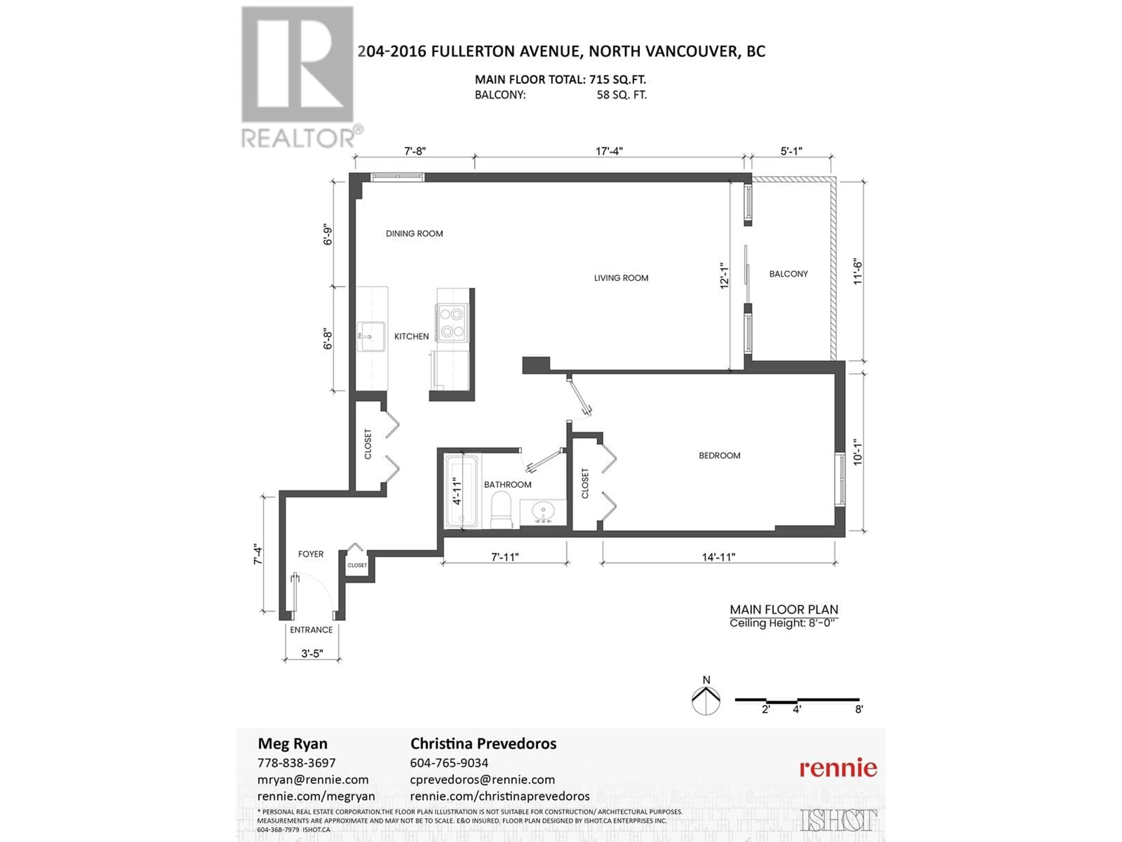 Floor plan for 204 - 2016 FULLERTON AVENUE, North Vancouver British Columbia V7P3E6