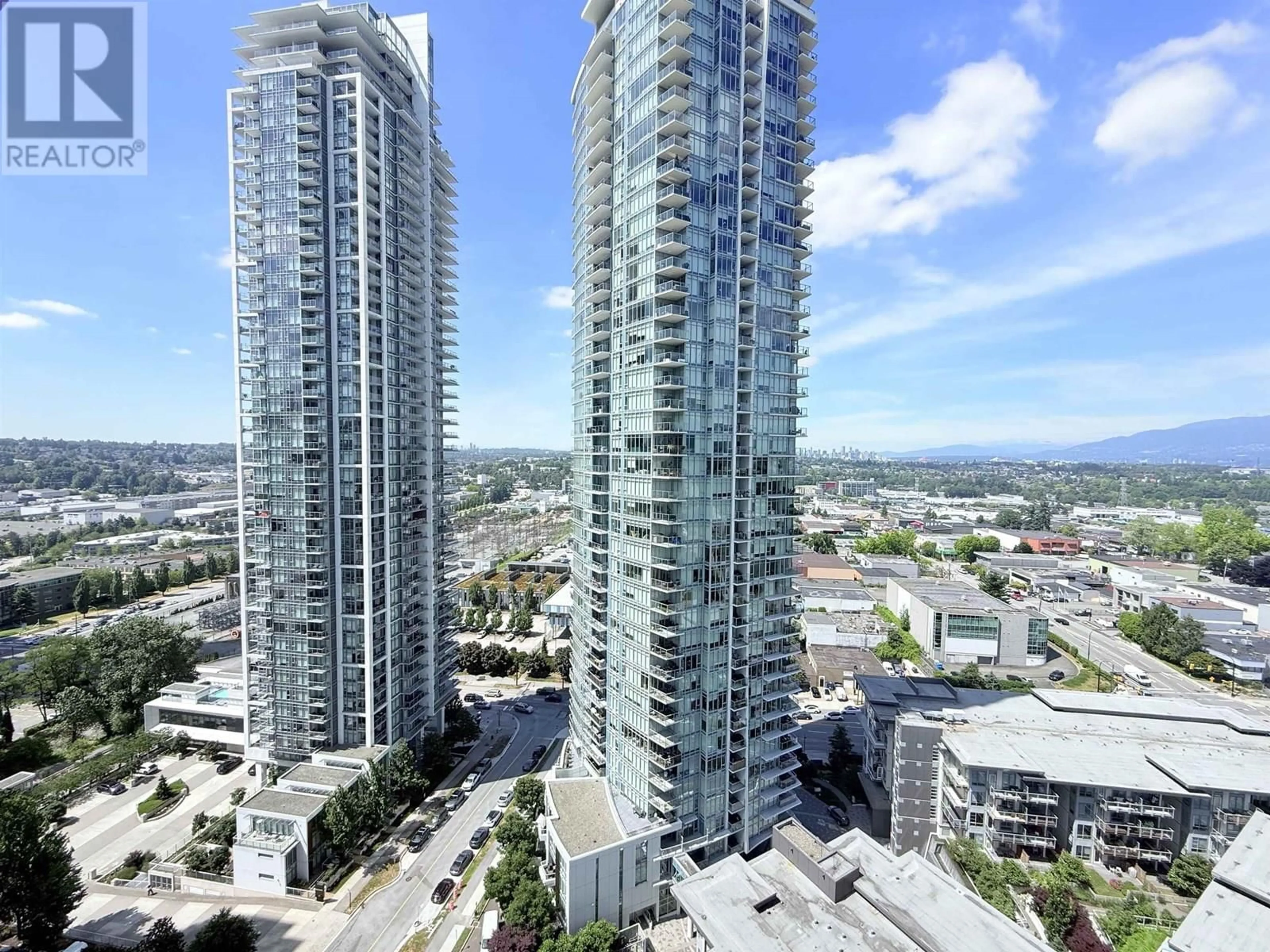 A pic from outside/outdoor area/front of a property/back of a property/a pic from drone, city buildings view from balcony for 2503 - 4189 HALIFAX STREET, Burnaby British Columbia V5C0H9