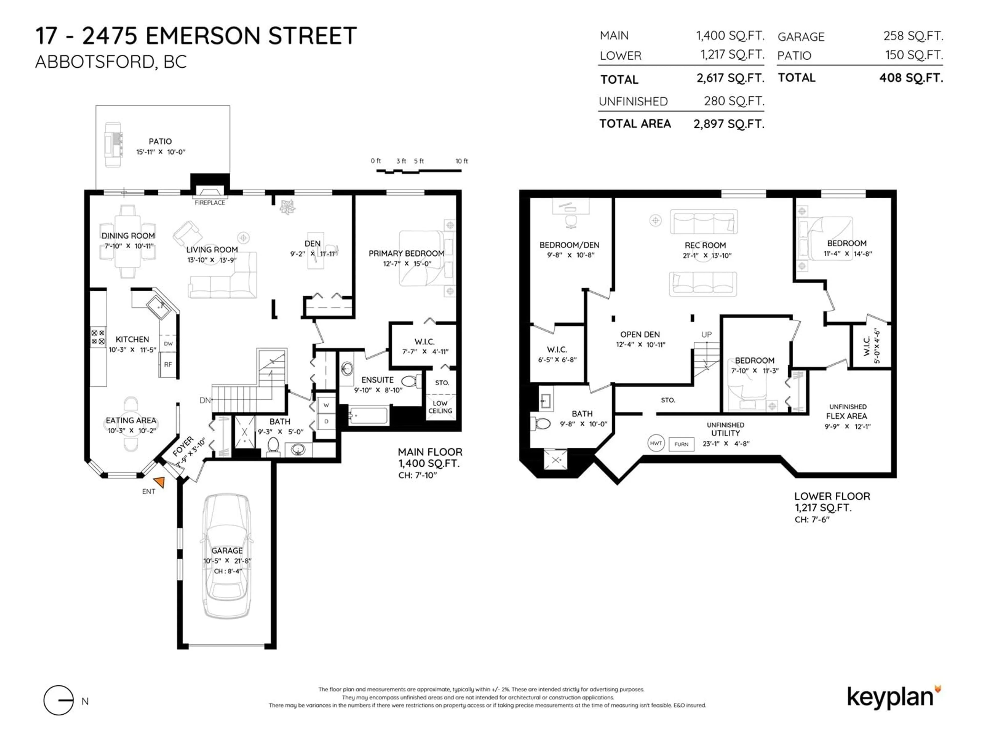 Floor plan for 17 - 2475 EMERSON, Abbotsford British Columbia V2T4W5