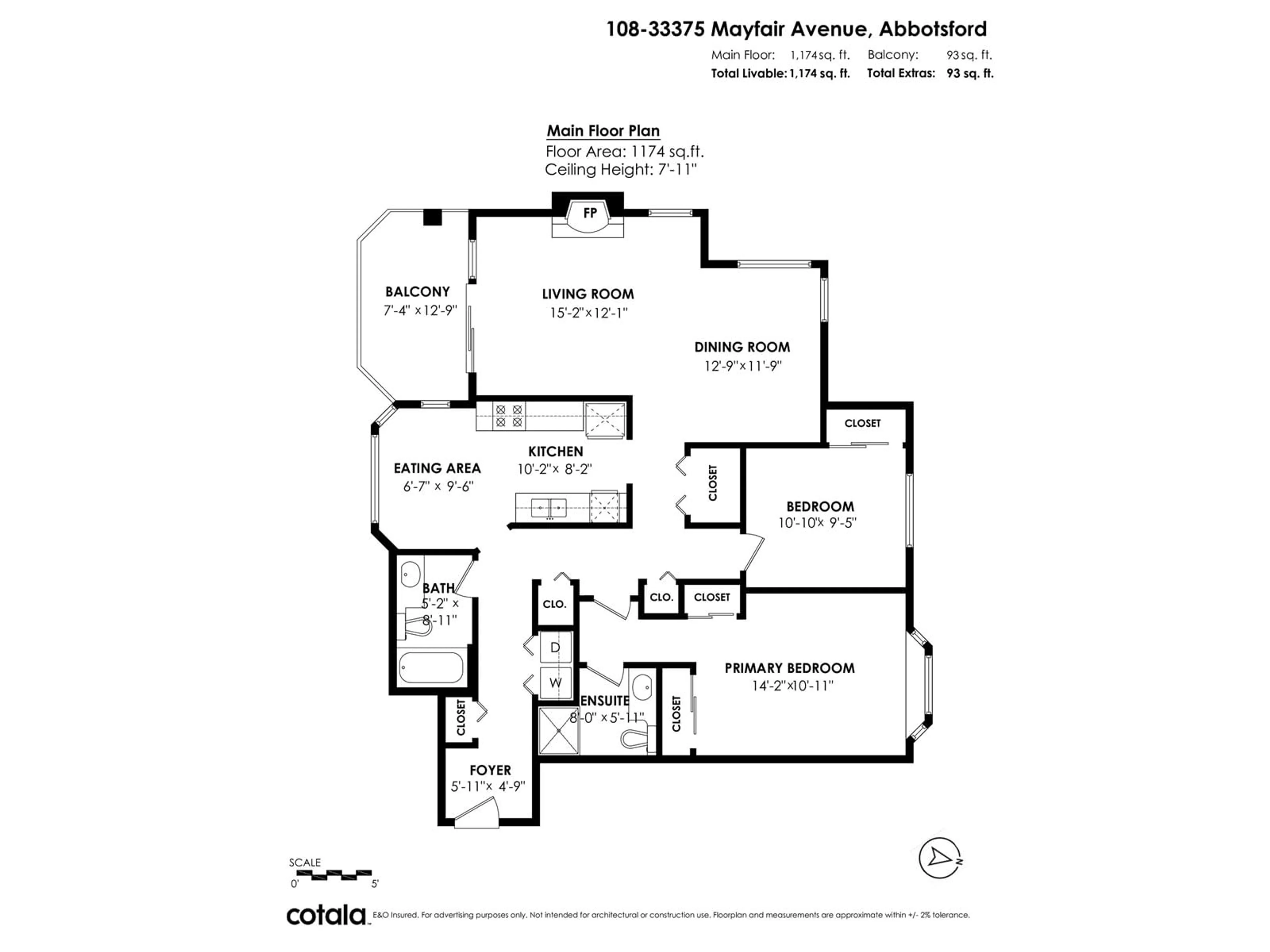 Floor plan for 108 - 33375 MAYFAIR, Abbotsford British Columbia V2S1P4