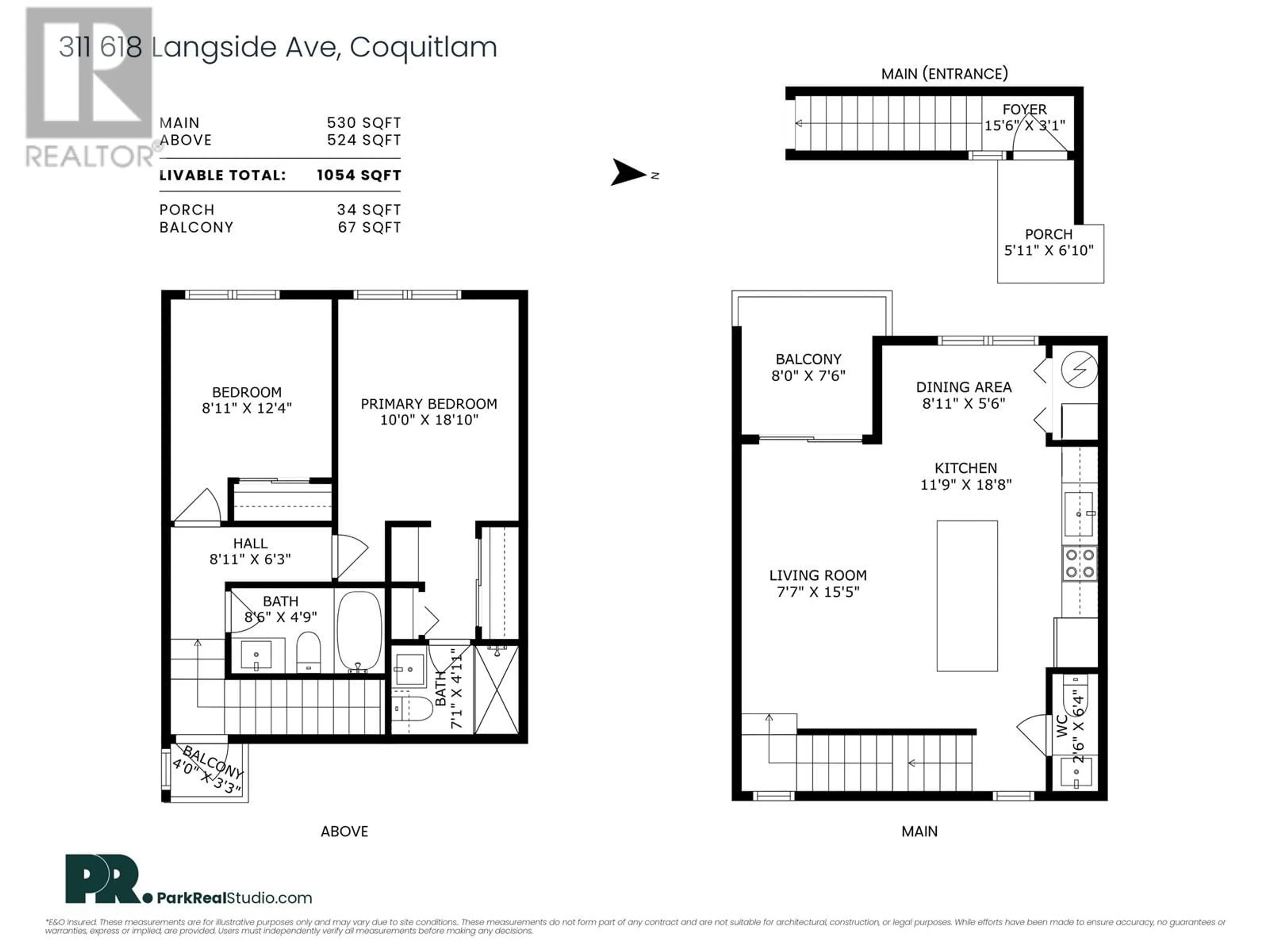 Floor plan for 311 - 618 LANGSIDE AVENUE, Coquitlam British Columbia V3J0B8