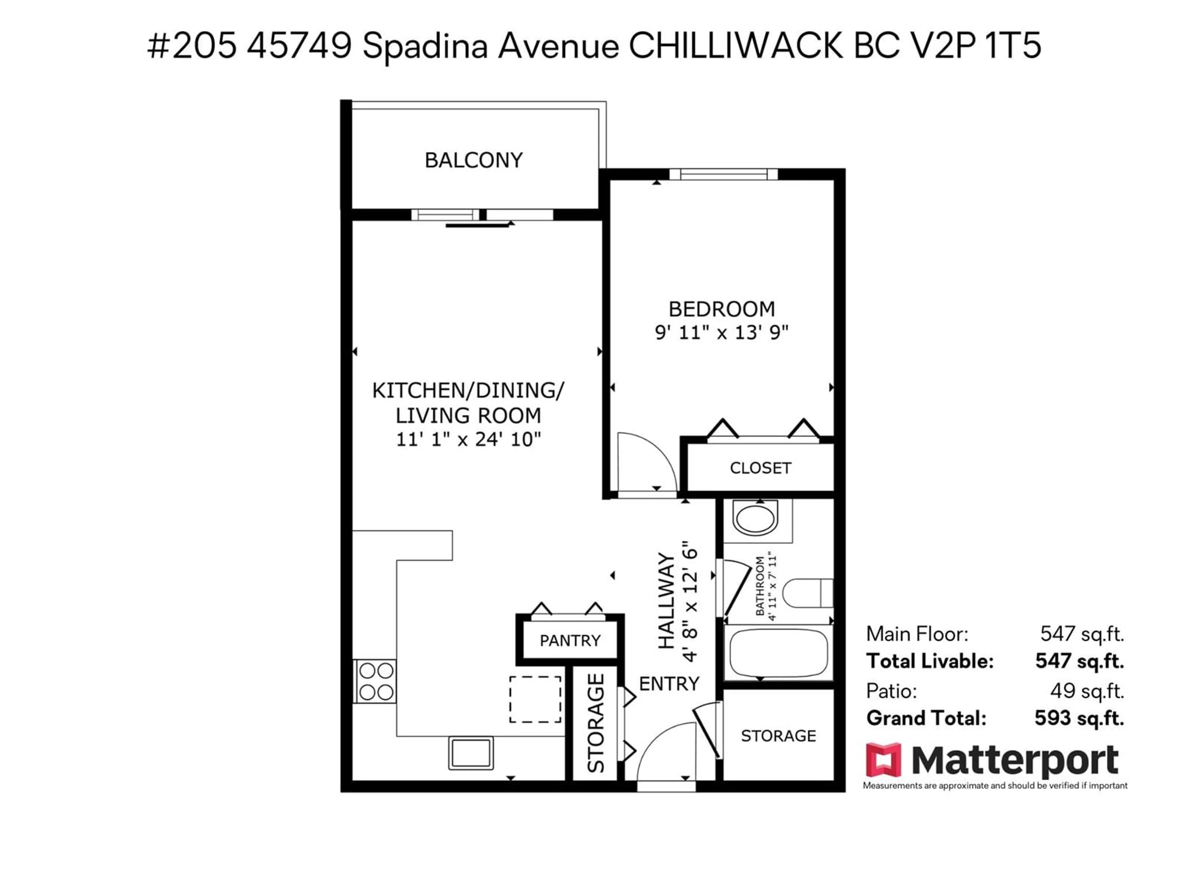Floor plan for 205 - 45749 SPADINA AVENUE, Chilliwack British Columbia V2P1T5