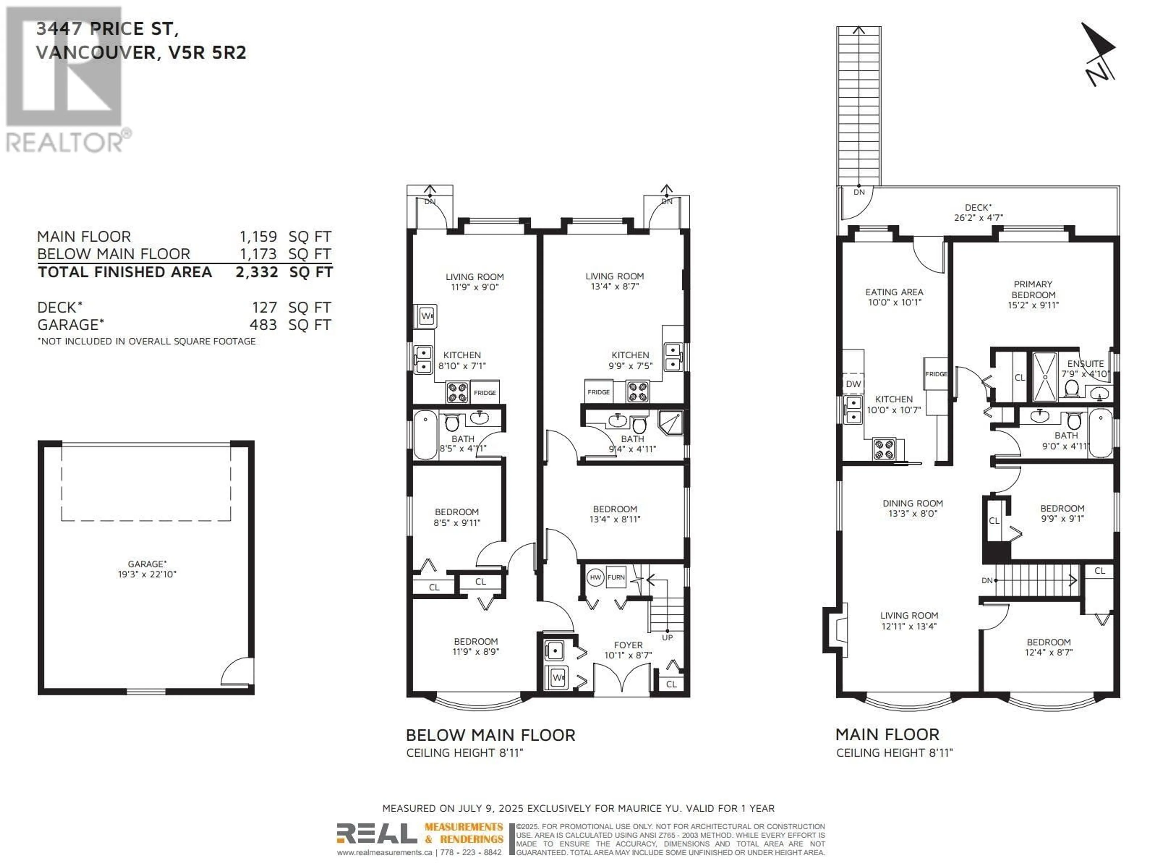 Floor plan for 3447 PRICE STREET, Vancouver British Columbia V5R5R2