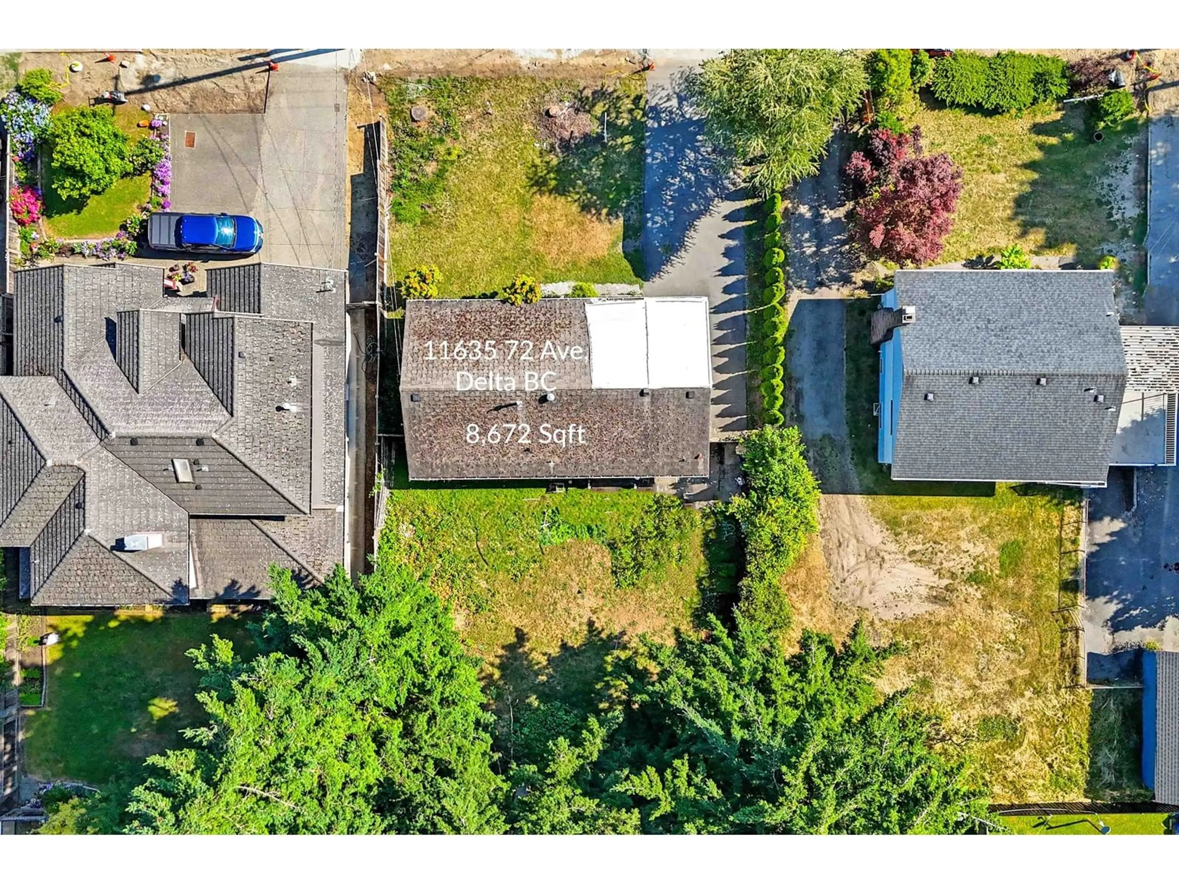 A pic from outside/outdoor area/front of a property/back of a property/a pic from drone, street for 11635 72, Delta British Columbia V4E1Z2
