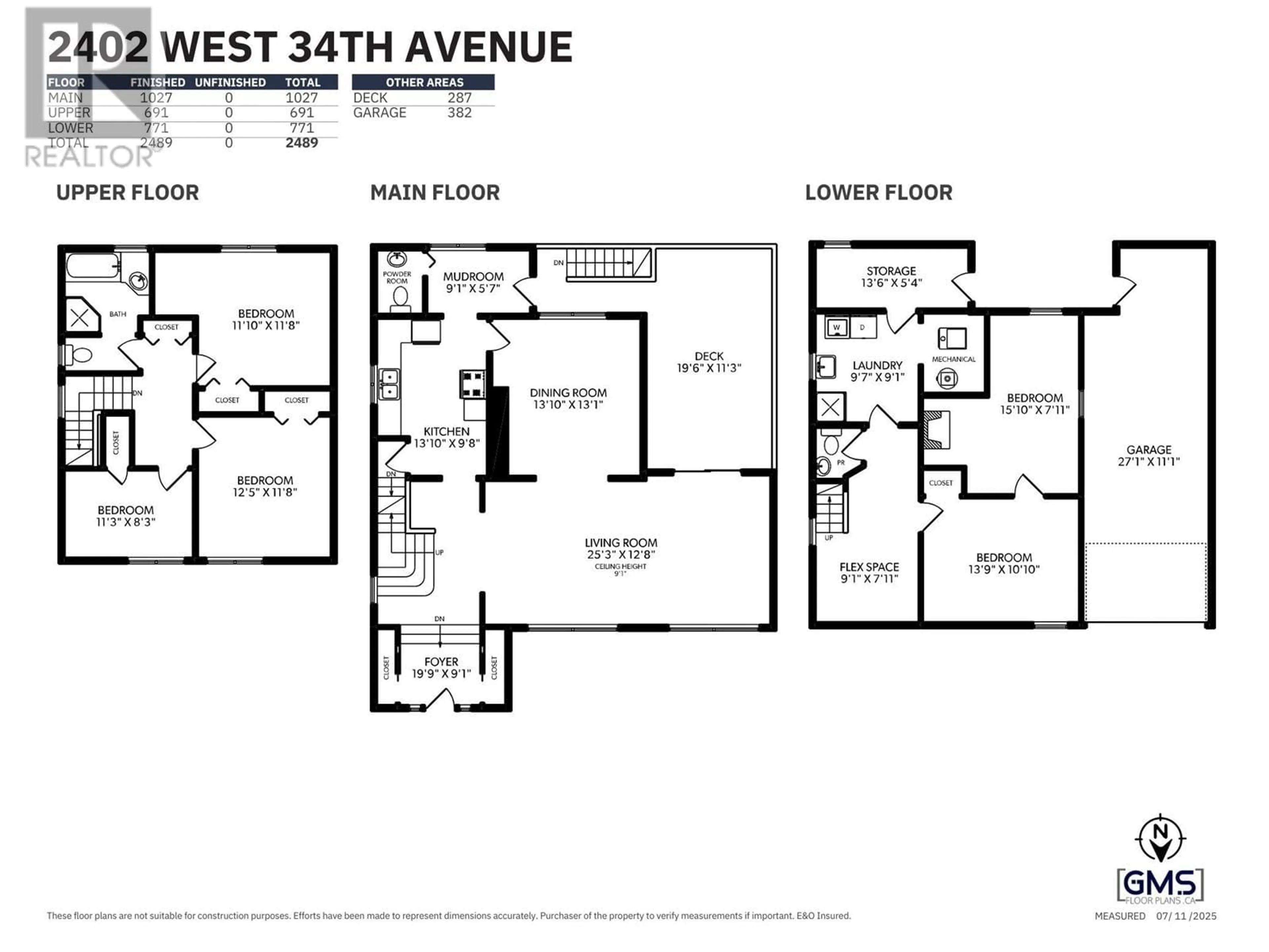 Floor plan for 2402 34TH AVENUE, Vancouver British Columbia V6M1G7