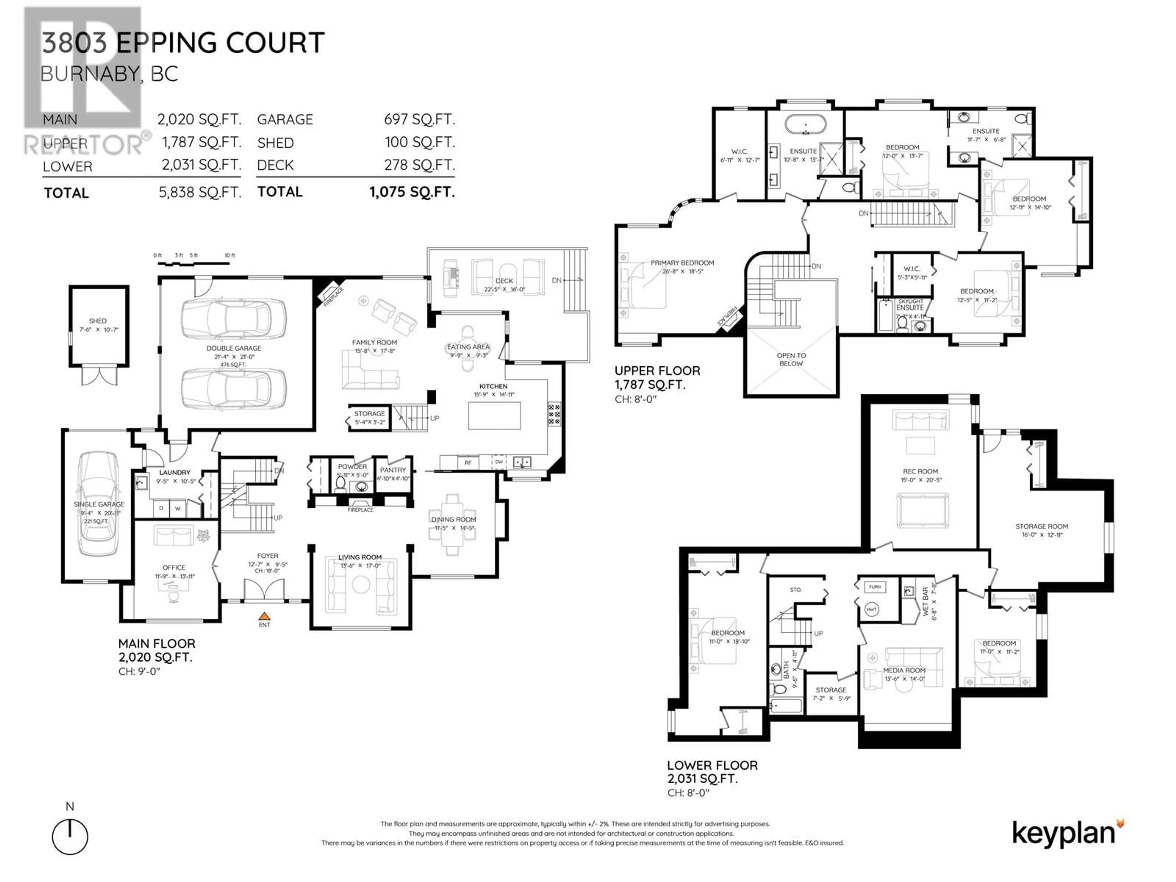 Floor plan for 3803 EPPING COURT, Burnaby British Columbia V5A3H6