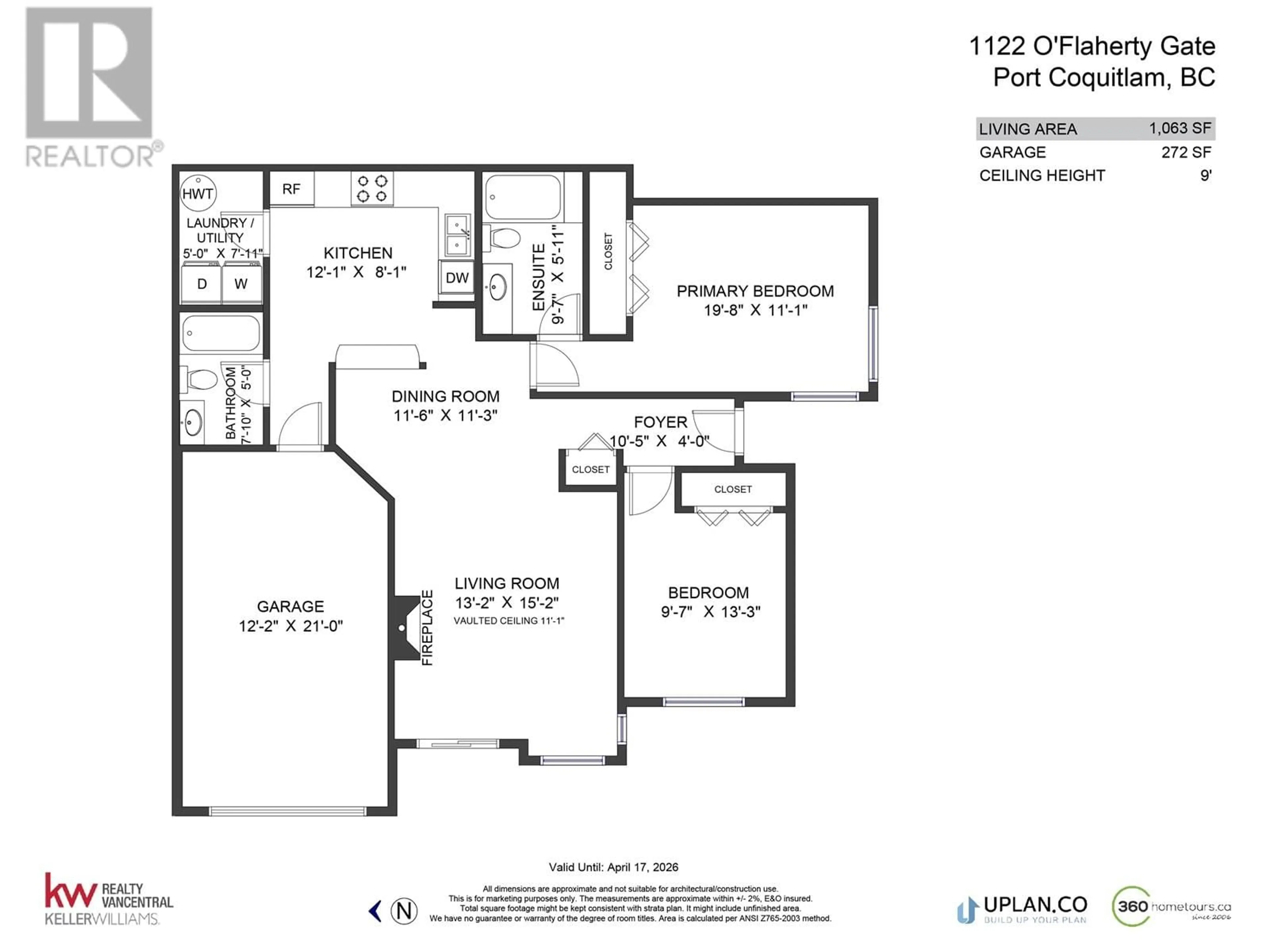Floor plan for 1122 O'FLAHERTY GATE, Port Coquitlam British Columbia V3C6H2