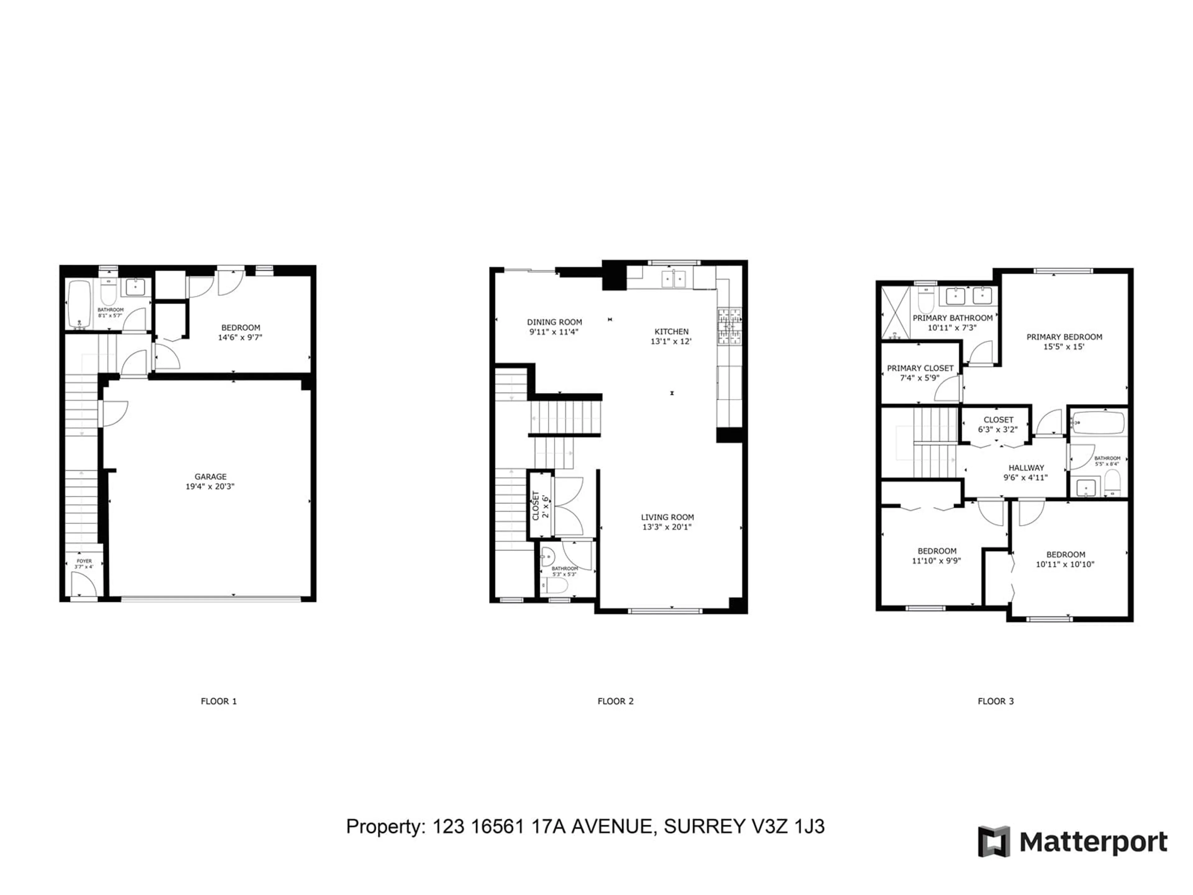 Floor plan for 123 - 16561 17A, Surrey British Columbia V3Z1J3