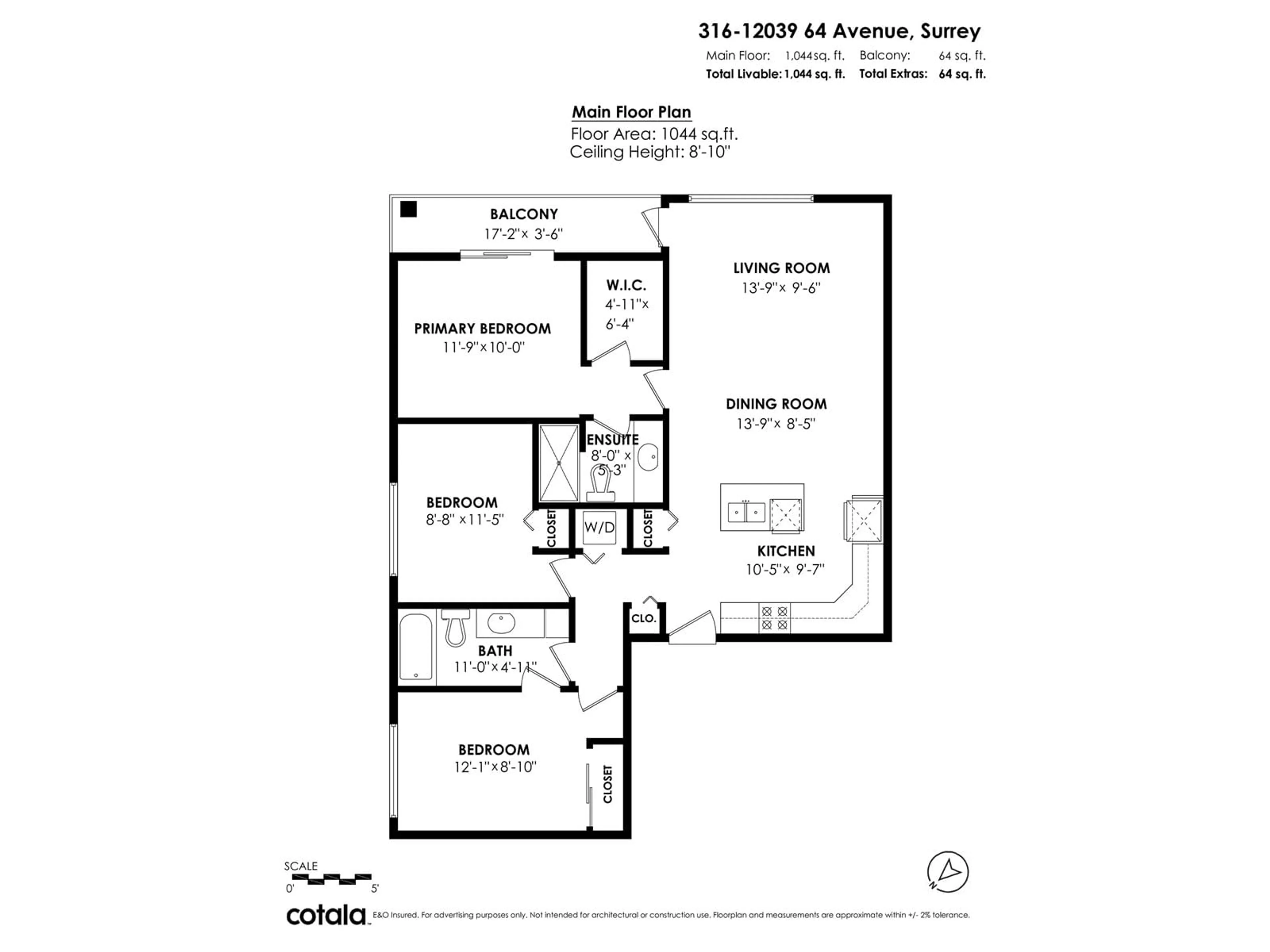 Floor plan for 316 - 12039 64, Surrey British Columbia V3W0R7
