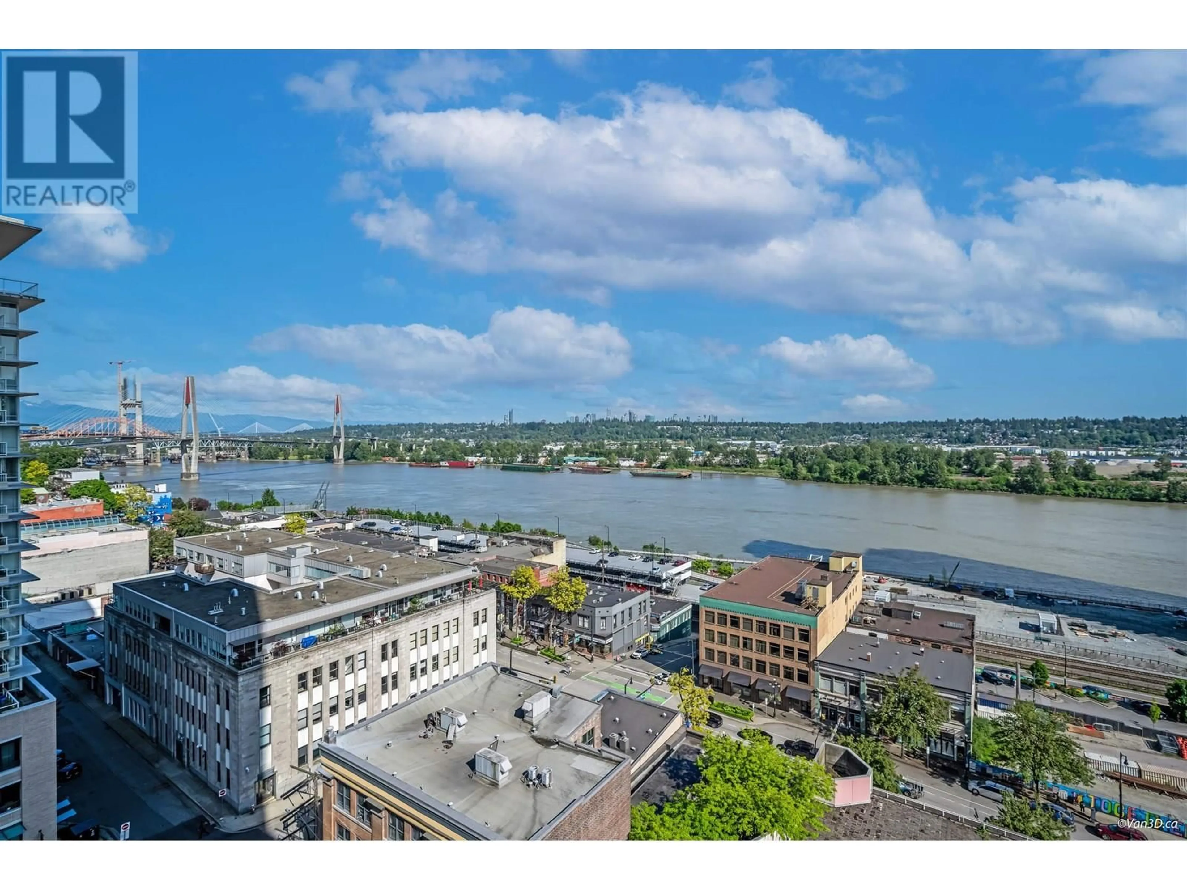A pic from outside/outdoor area/front of a property/back of a property/a pic from drone, water/lake/river/ocean view for 1209 - 618 CARNARVON STREET, New Westminster British Columbia V3M1E9