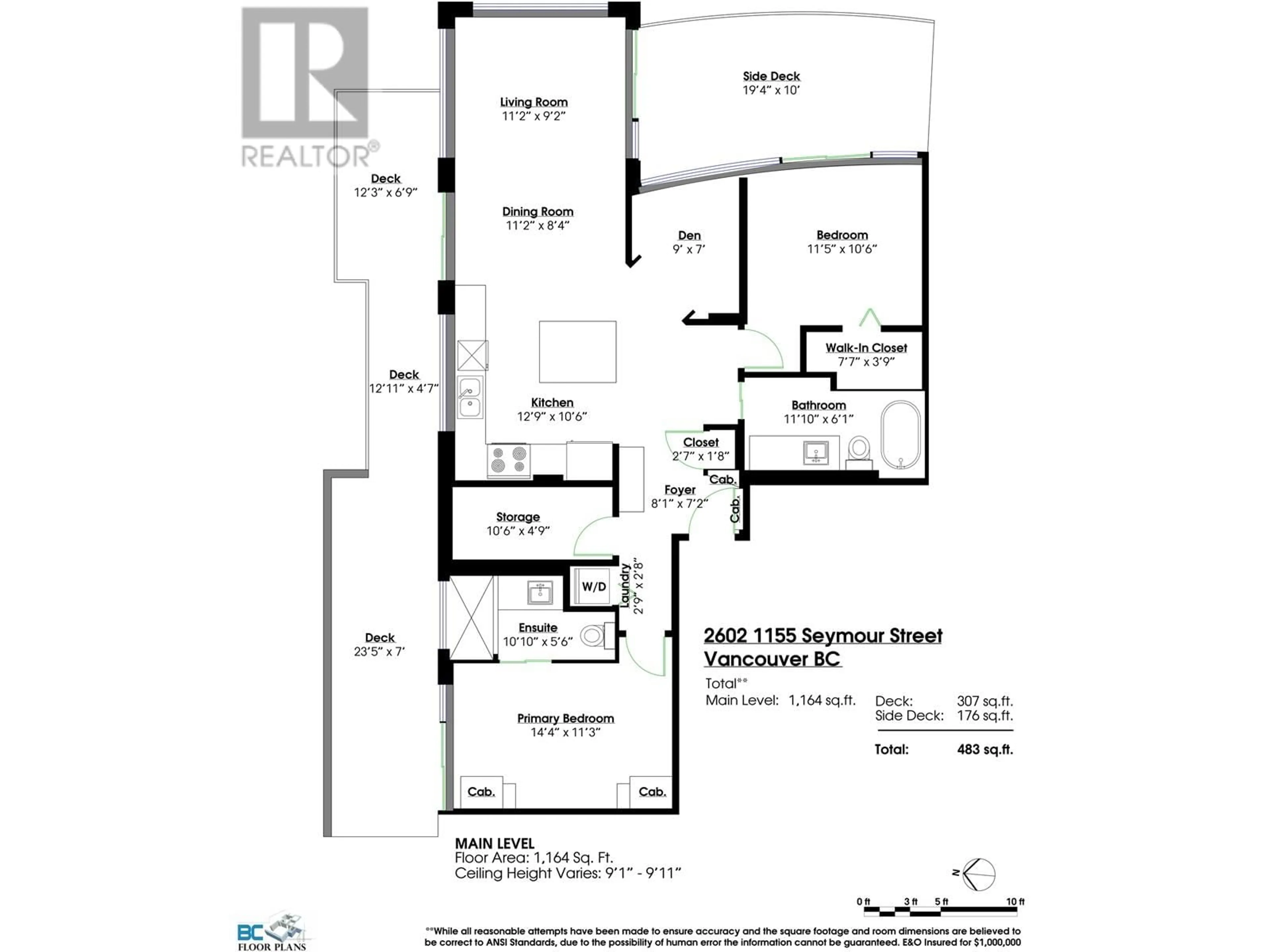Floor plan for 2602 - 1155 SEYMOUR STREET, Vancouver British Columbia V6B1K2