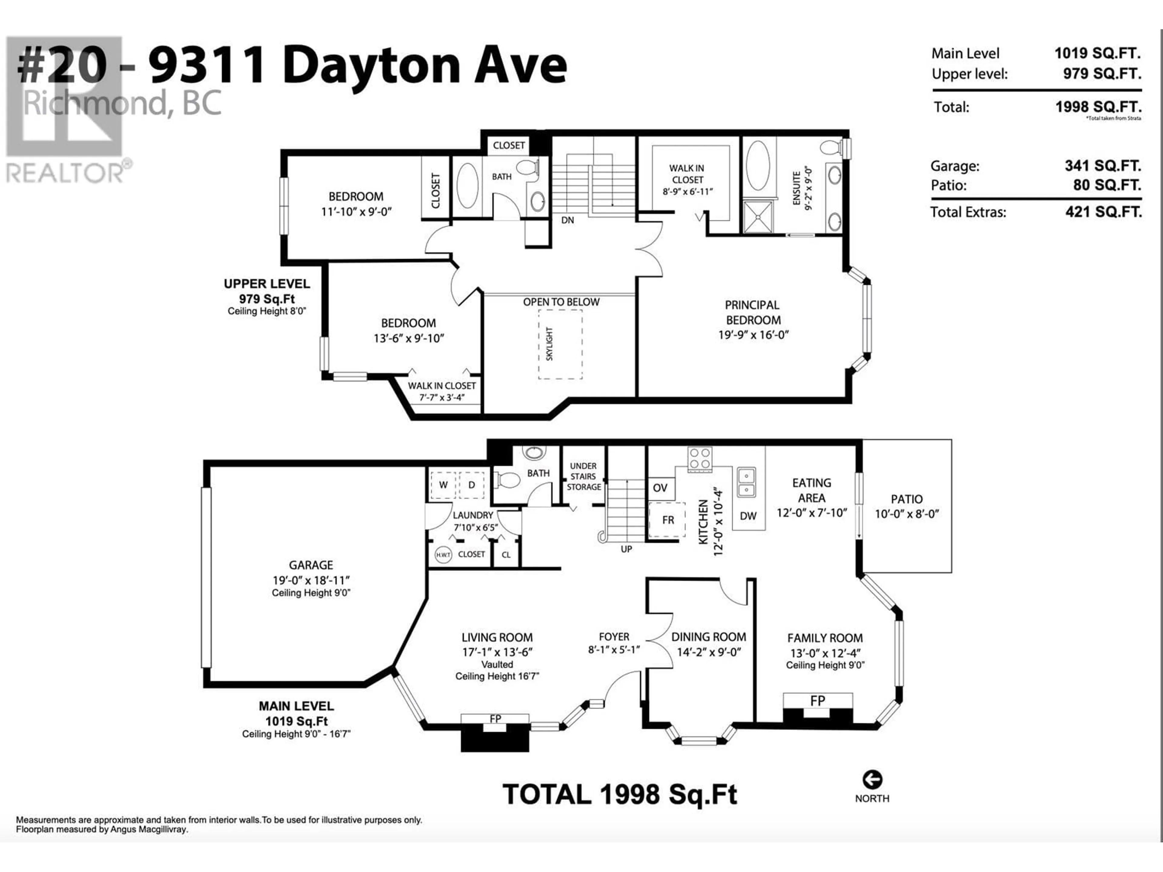 Floor plan for 20 - 9311 DAYTON AVENUE, Richmond British Columbia V6Y1E2