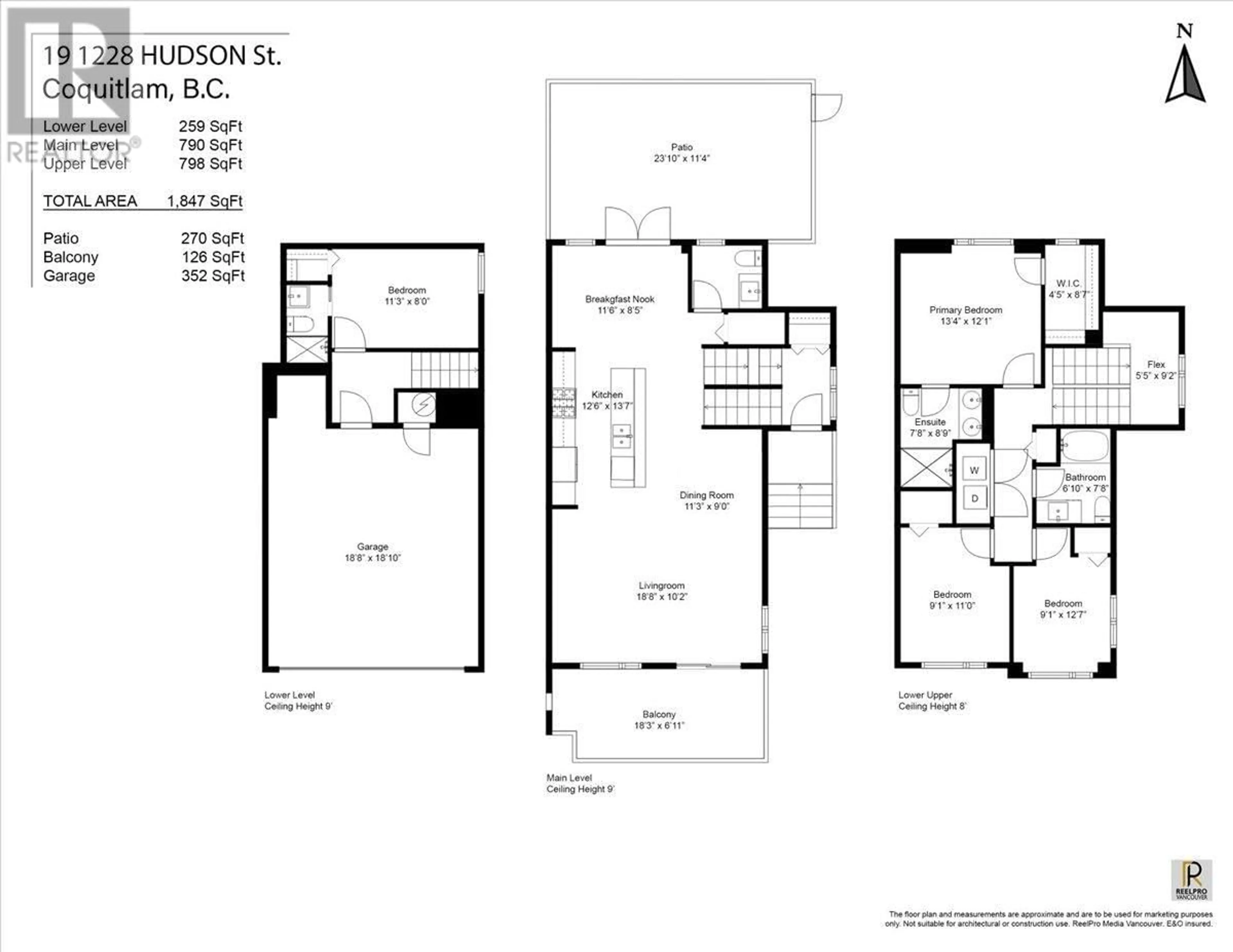 Floor plan for 19 - 1228 HUDSON STREET, Coquitlam British Columbia V3B0R3
