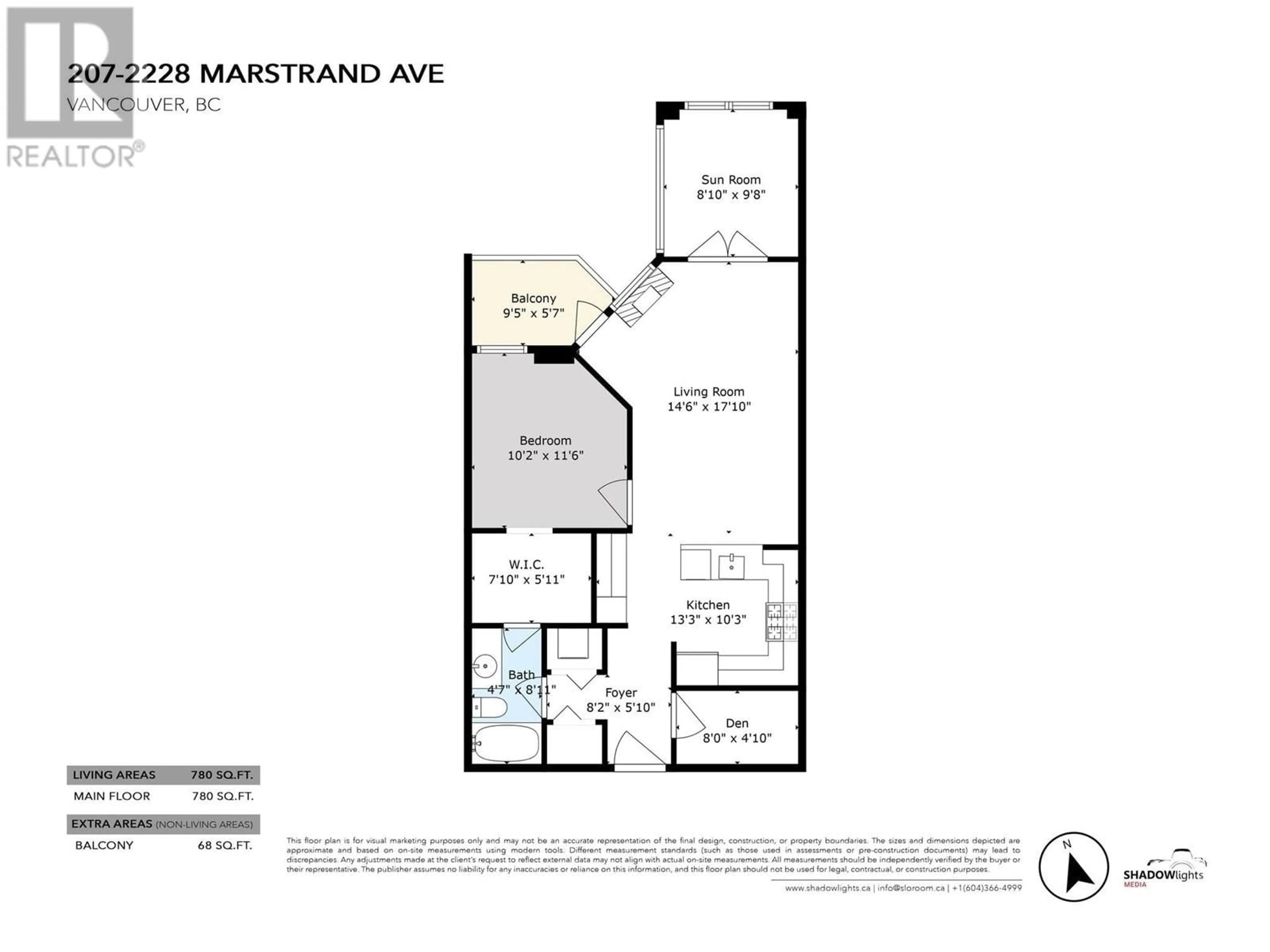 Floor plan for 207 - 2228 MARSTRAND AVENUE, Vancouver British Columbia V6K4T1