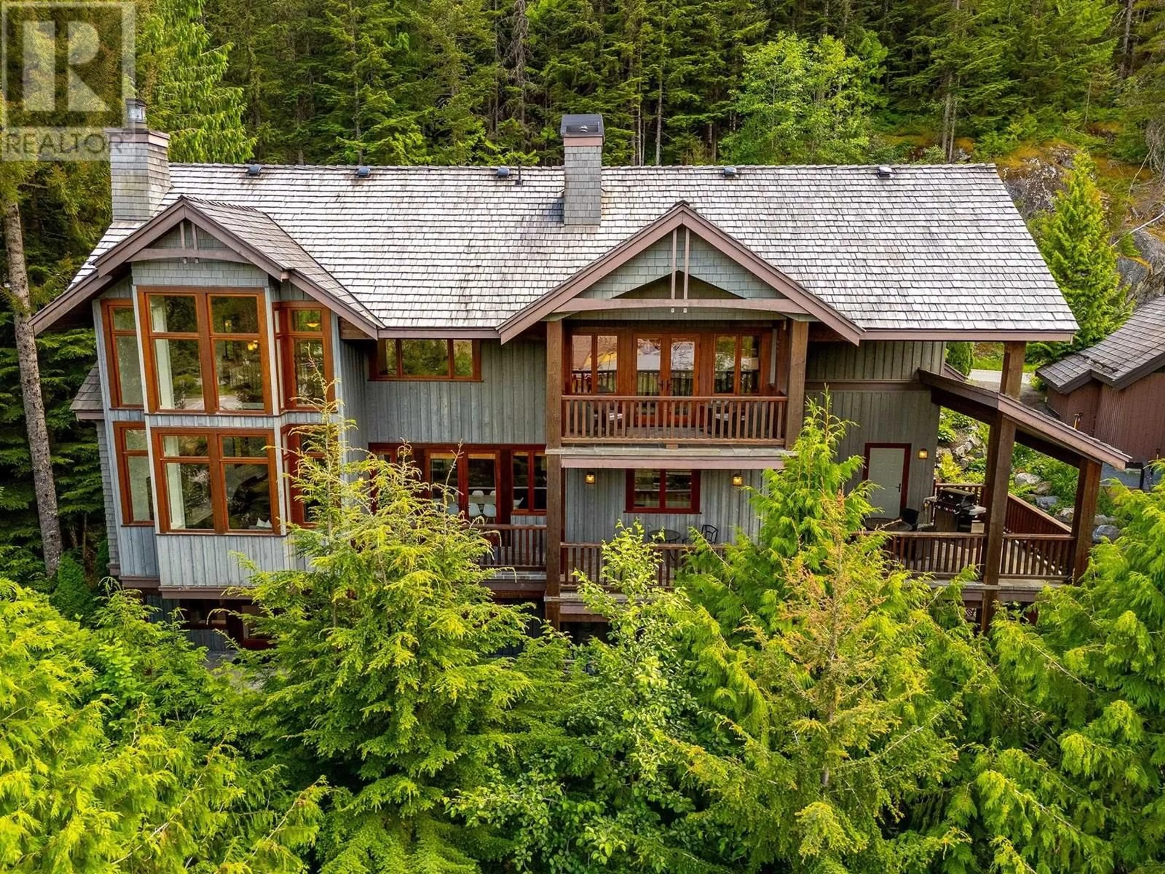 A pic from outside/outdoor area/front of a property/back of a property/a pic from drone, forest/trees view for 1569 TYNEBRIDGE LANE, Whistler British Columbia V8E0A3