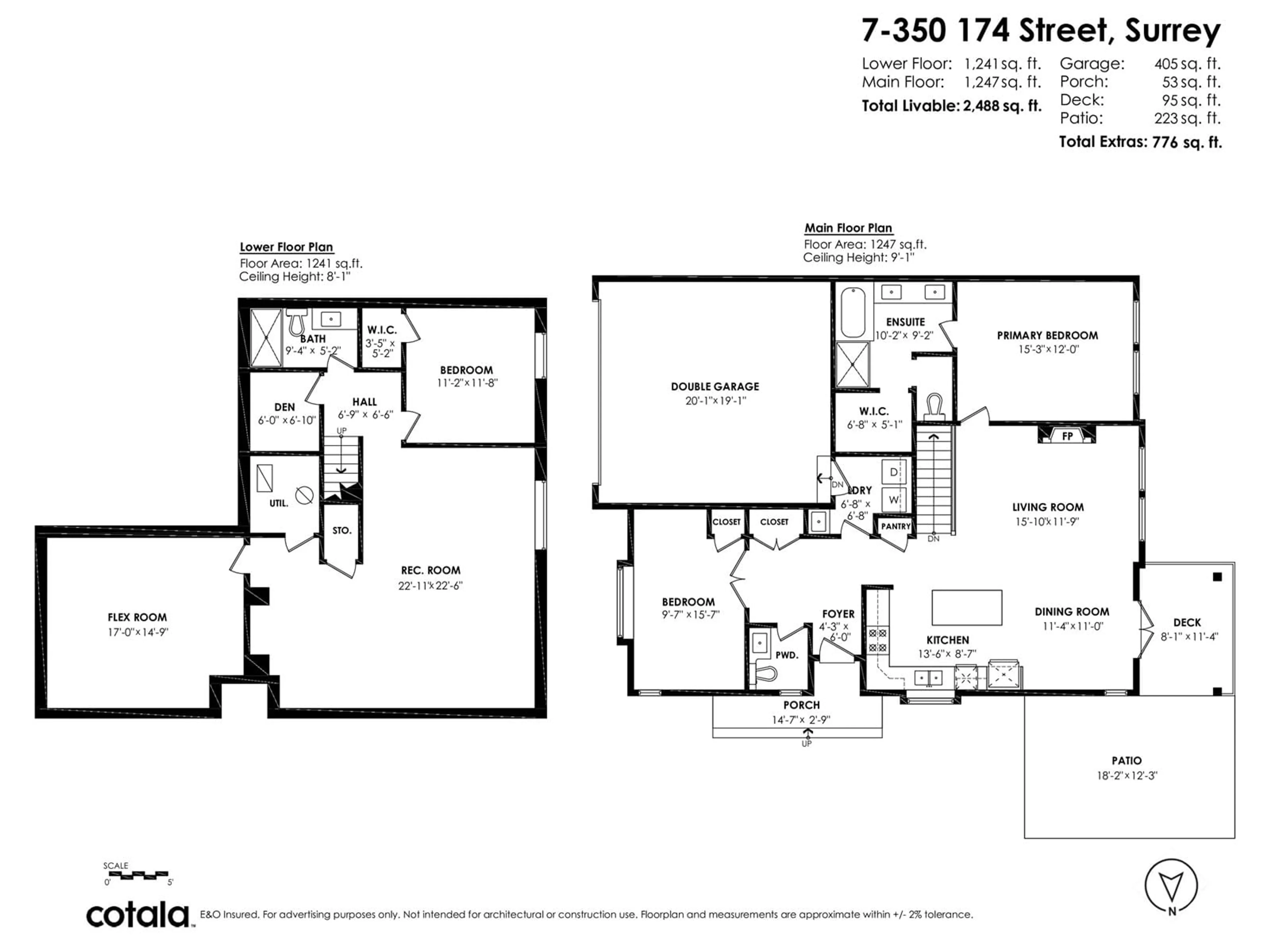 Floor plan for 7 - 350 174, Surrey British Columbia V3Z2N8