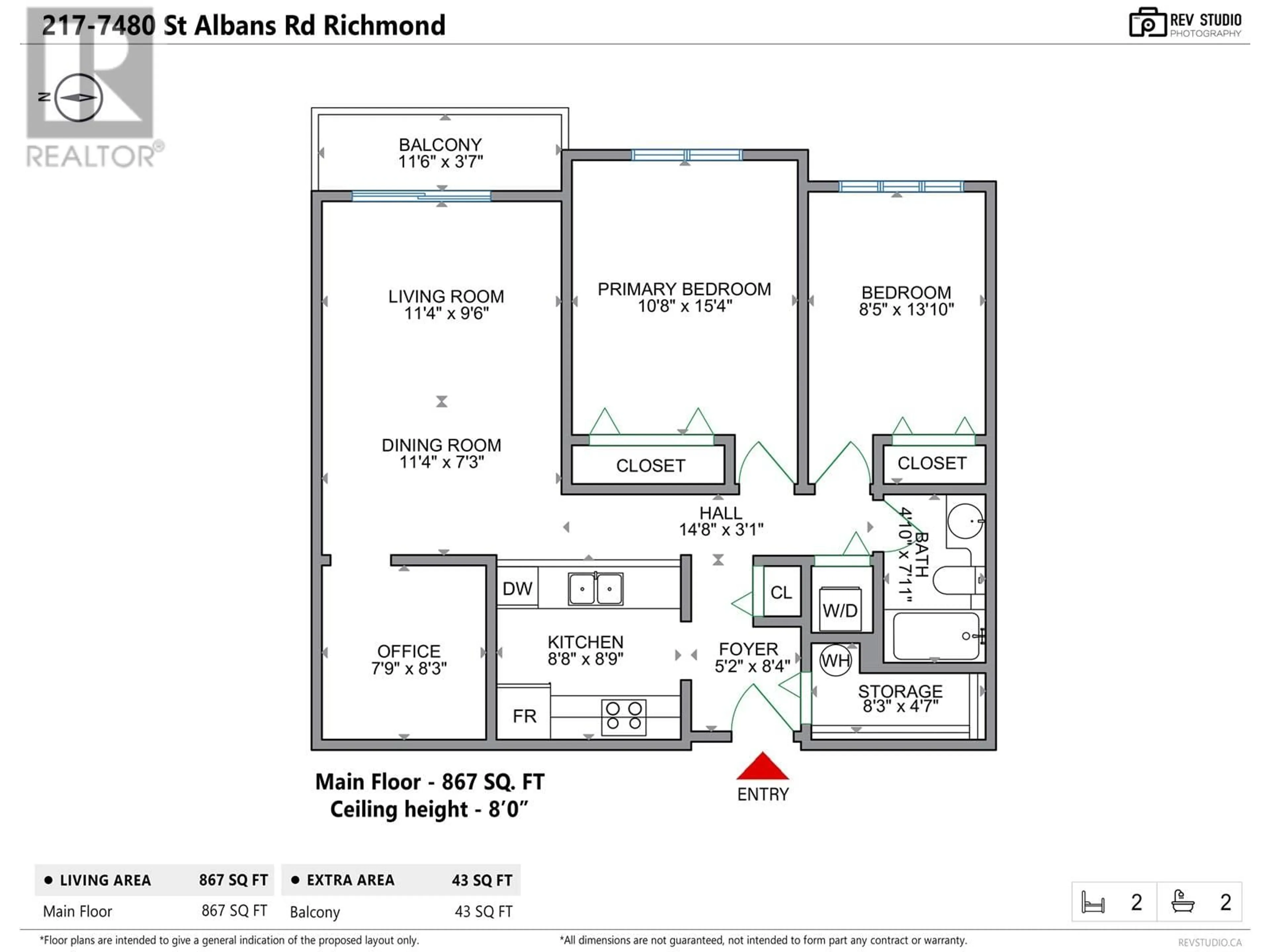 Floor plan for 217 - 7480 ST. ALBANS ROAD, Richmond British Columbia V6Y2K6