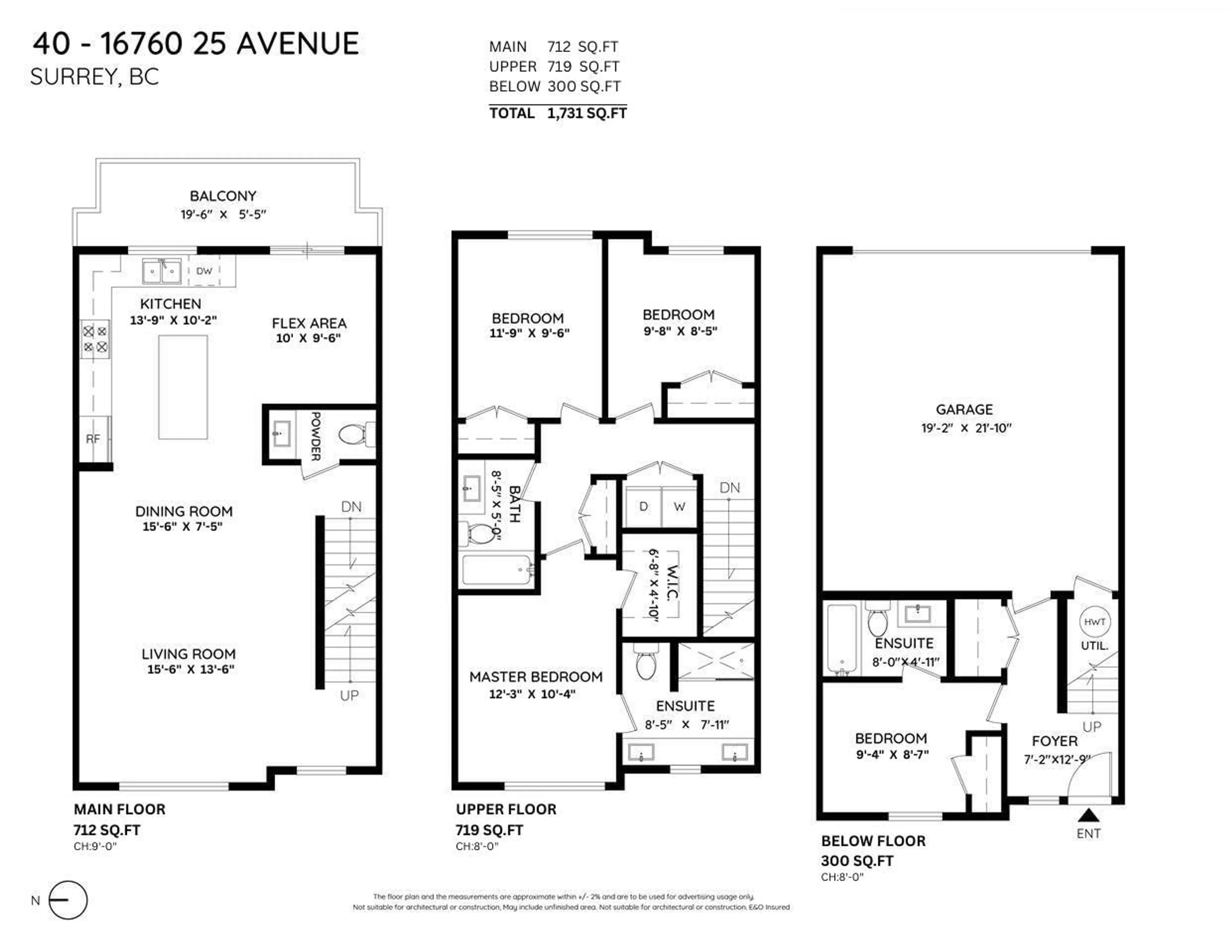 Floor plan for 40 - 16760 25, Surrey British Columbia V3Z0W4
