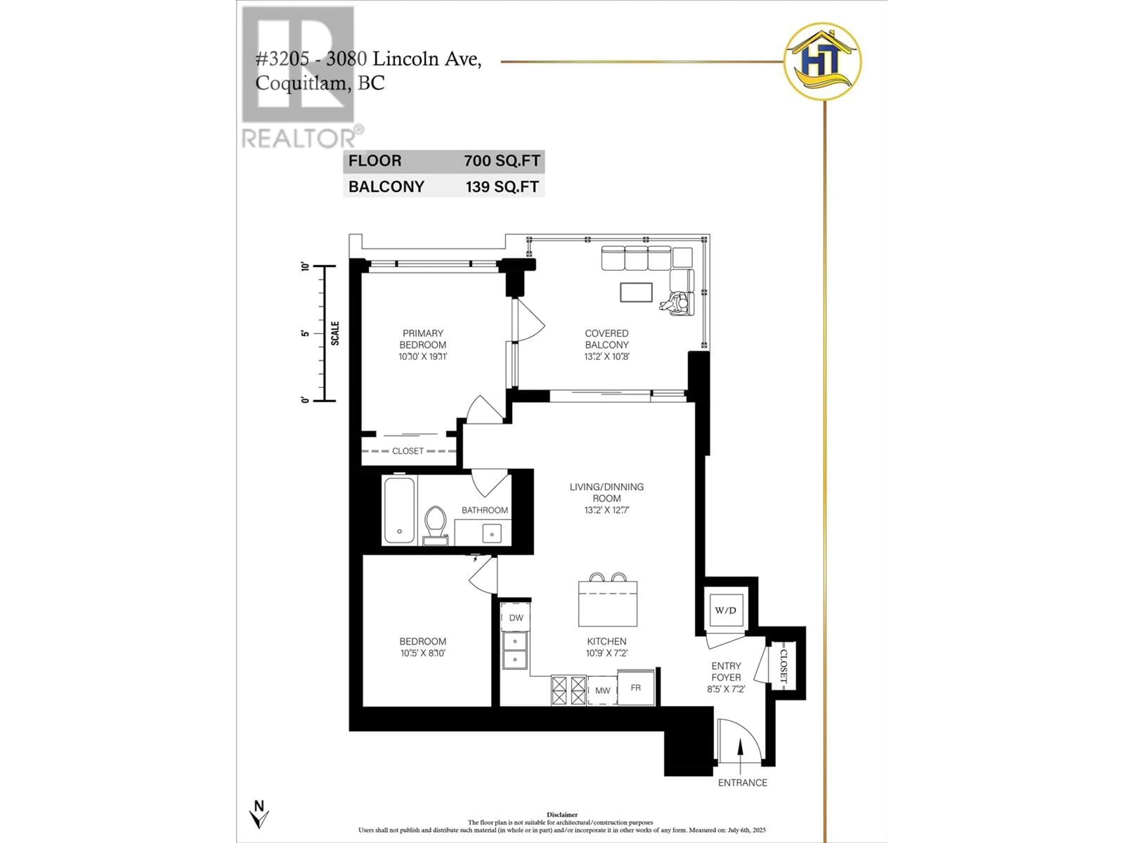 Floor plan for 3205 - 3080 LINCOLN AVENUE, Coquitlam British Columbia V3B0L9