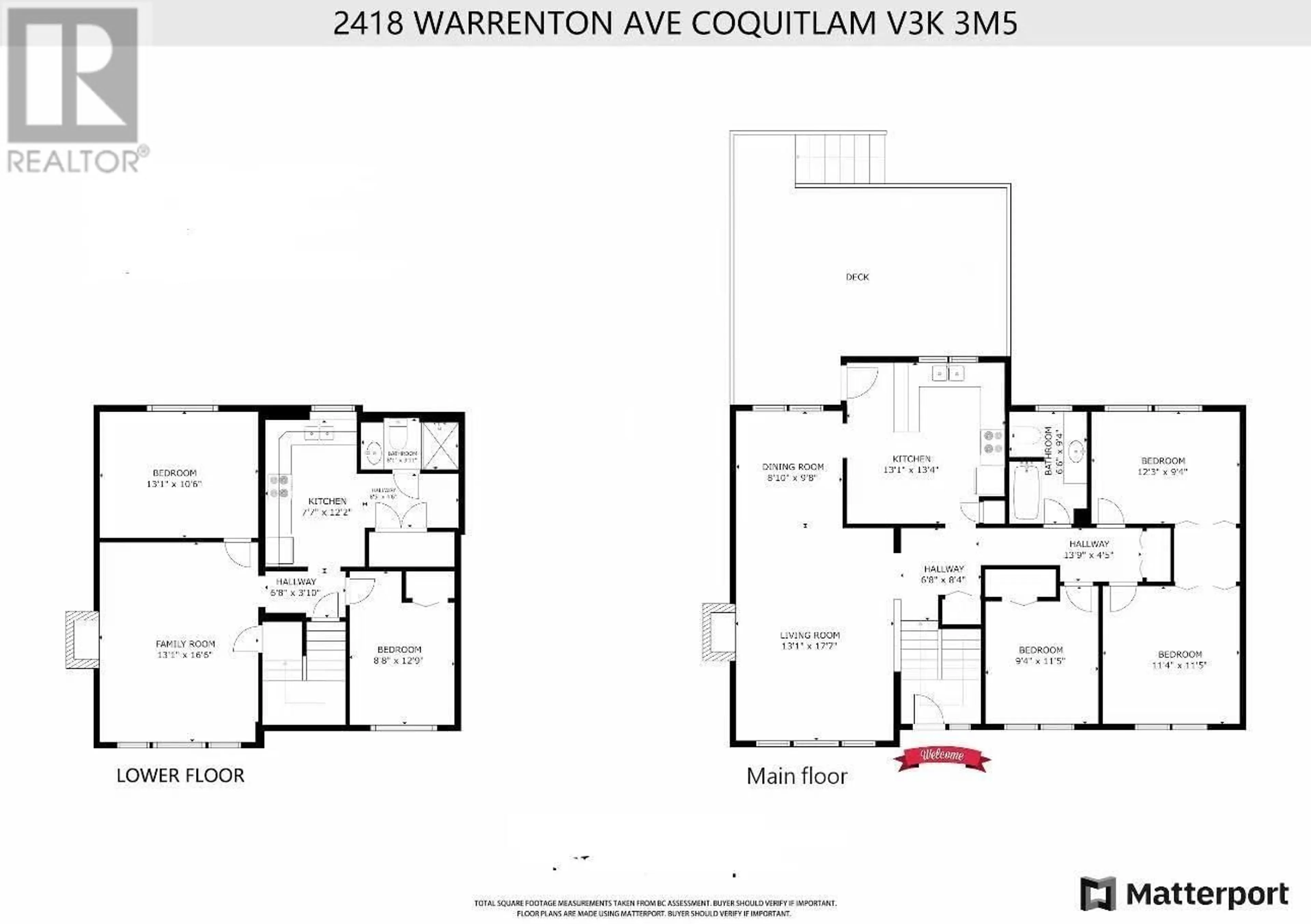 Floor plan for 2418 WARRENTON AVENUE, Coquitlam British Columbia V3K3M5