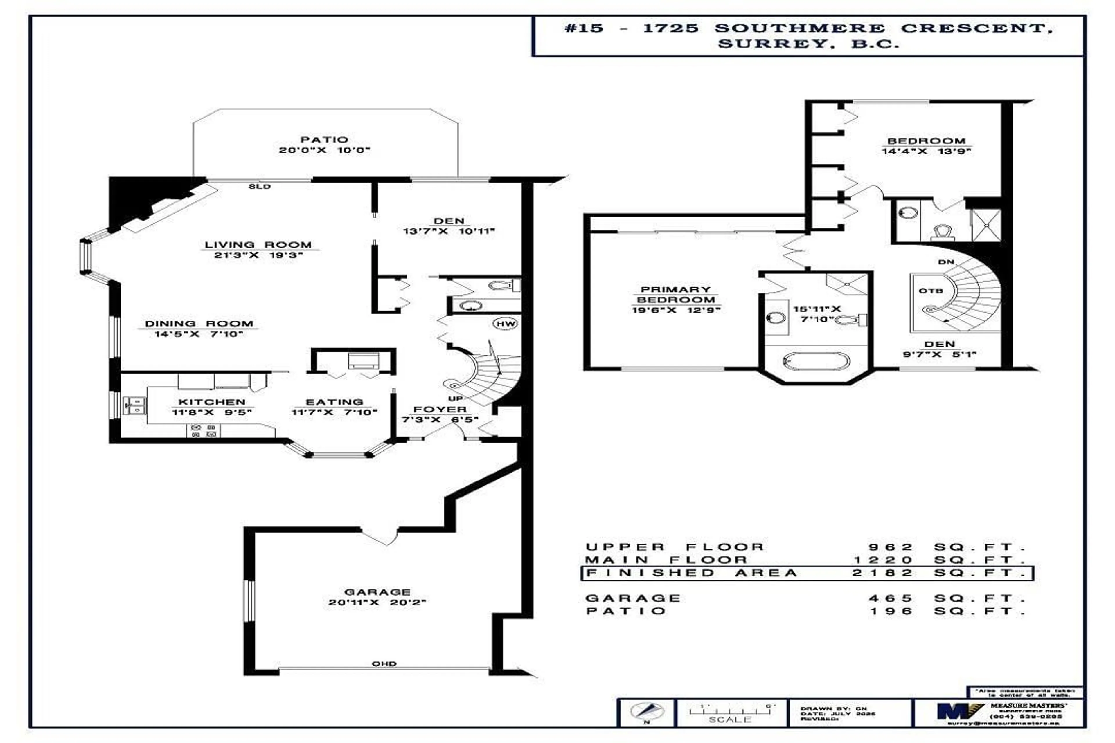 Floor plan for 15 - 1725 SOUTHMERE, Surrey British Columbia V4A7A7