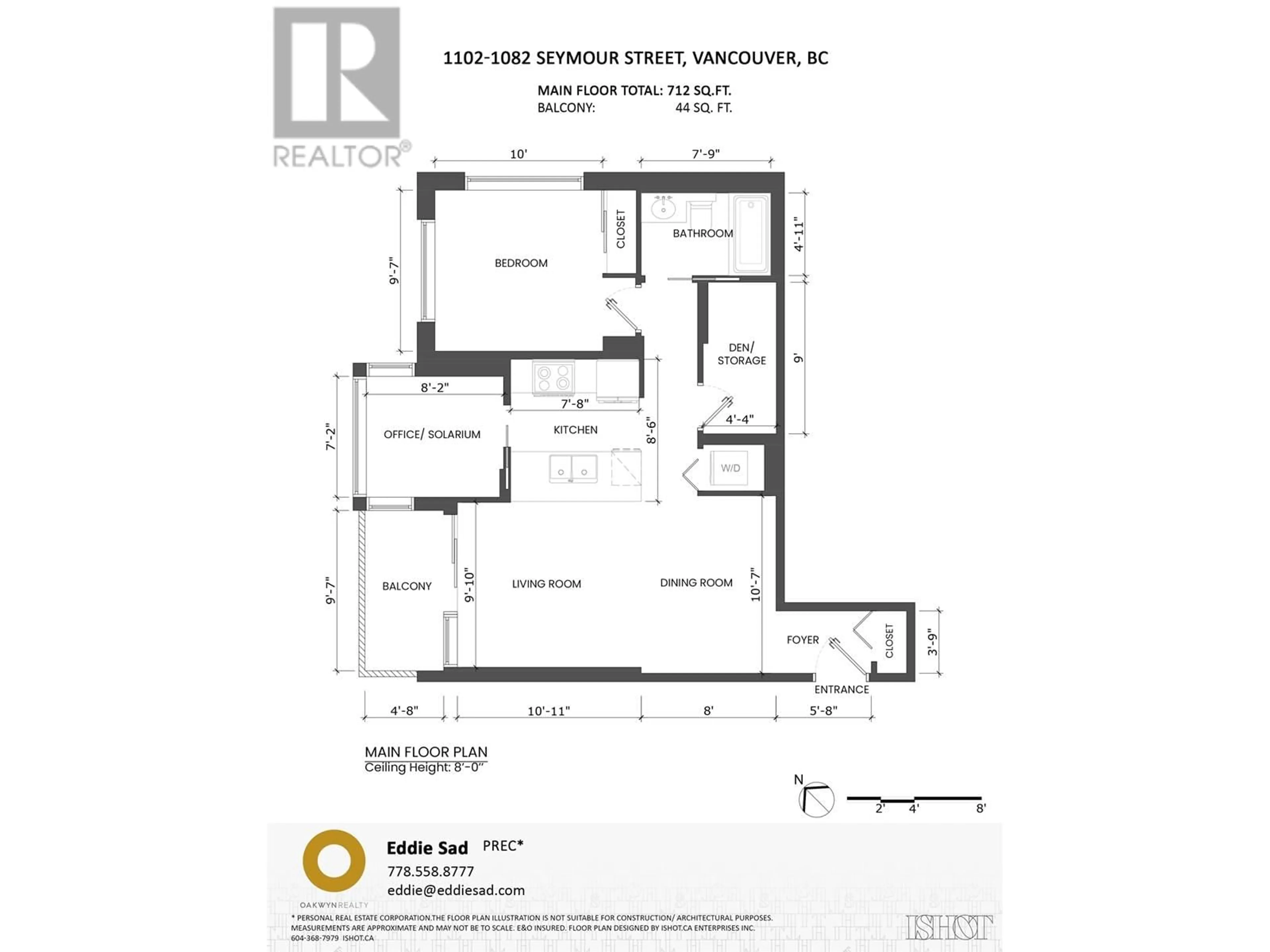Floor plan for 1102 - 1082 SEYMOUR STREET, Vancouver British Columbia V6B1X9