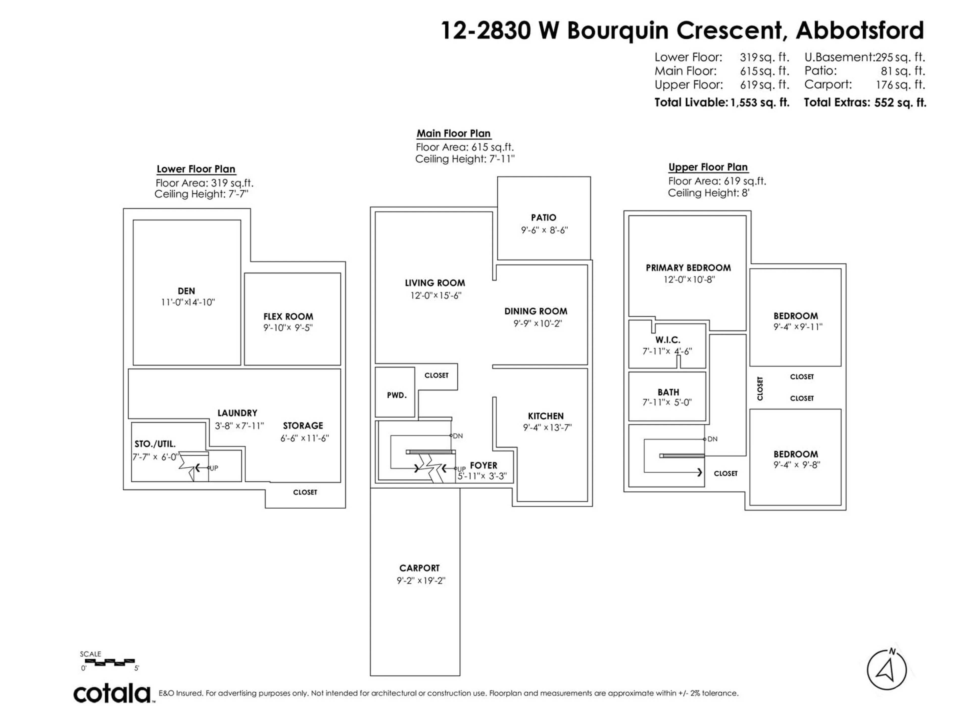 Floor plan for 12 - 2830 BOURQUIN WEST, Abbotsford British Columbia V2S5N8
